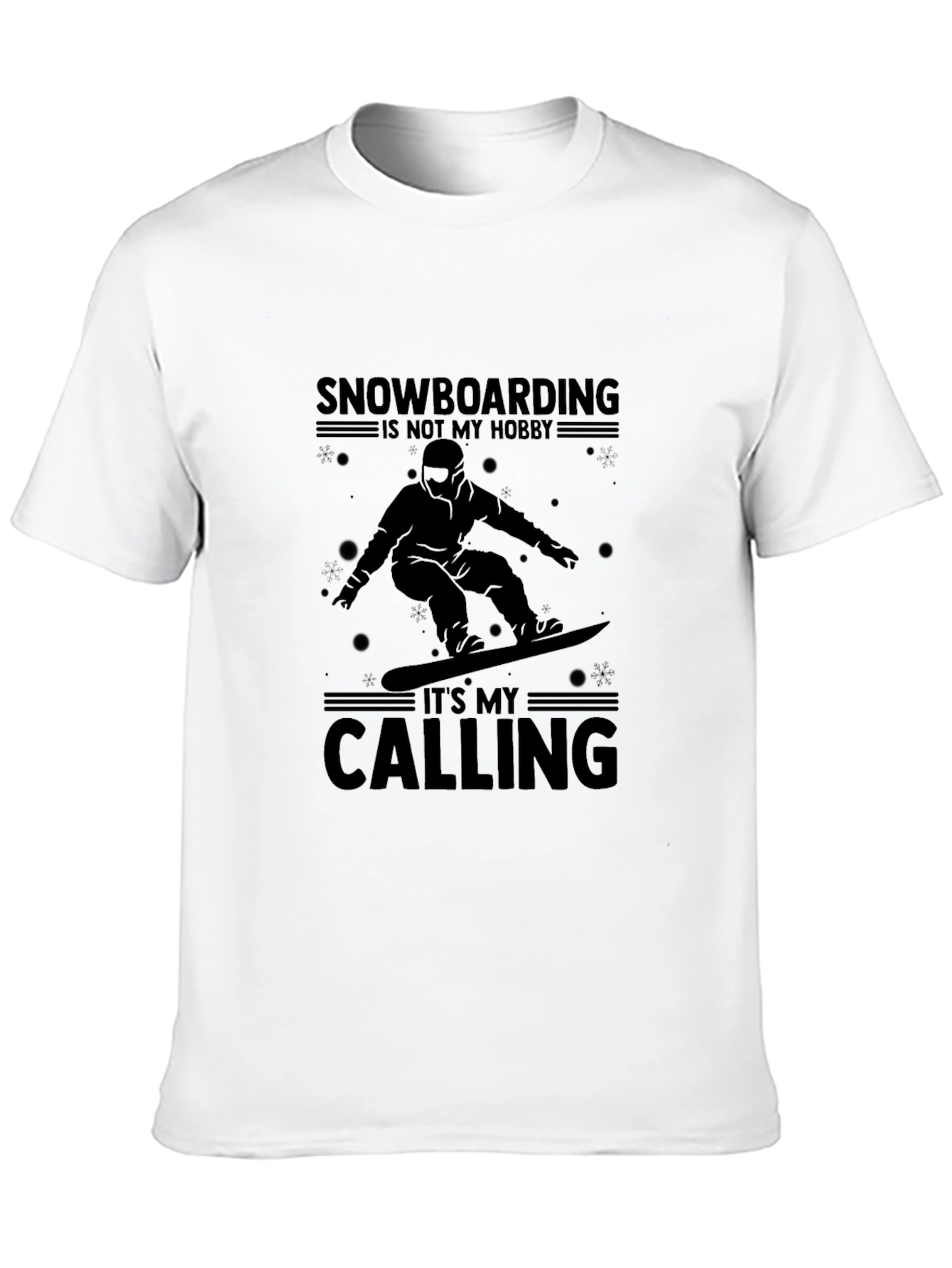 Black Snowboarding Is My Calling Graphic T-Shirt view 10