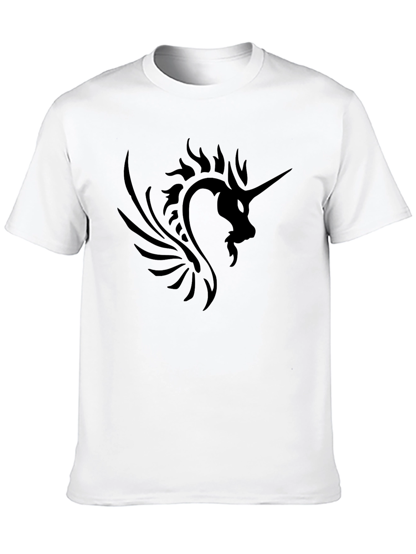 Black Men's Black Unicorn Graphic T-Shirt view 10