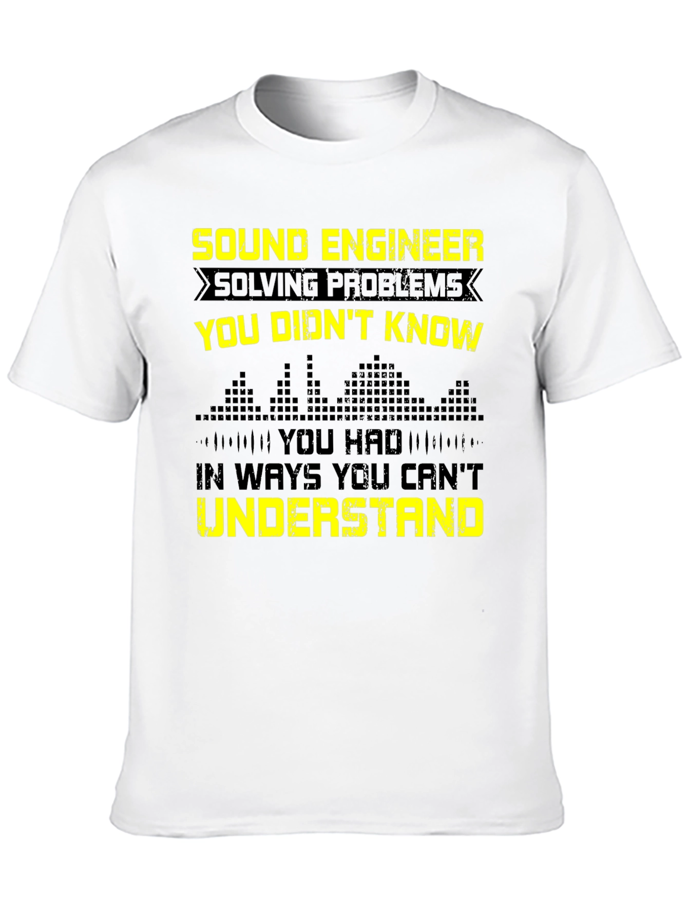 Black Sound Engineer Funny Graphic Tee - Black view 10