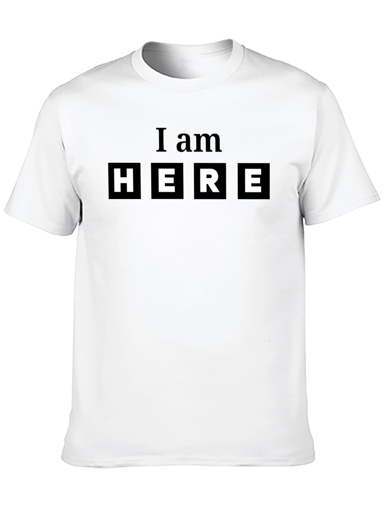 Black I Am Here Graphic T-Shirt - Mens Casual Tee view 10