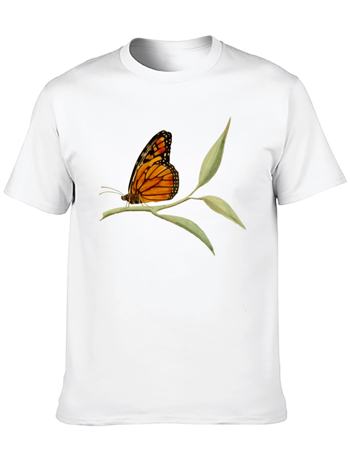 Black Butterfly on Branch Graphic Tee view 10
