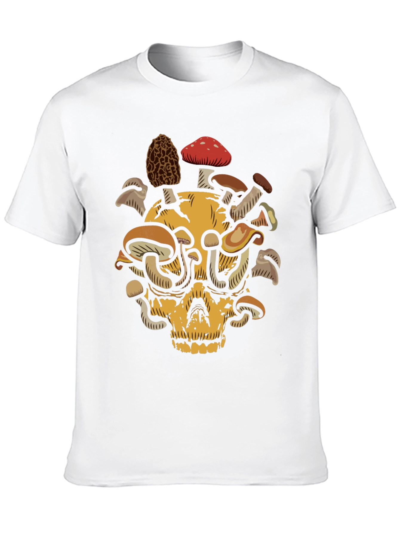 Black Skull & Mushroom Graphic Tee - Unique Design view 10