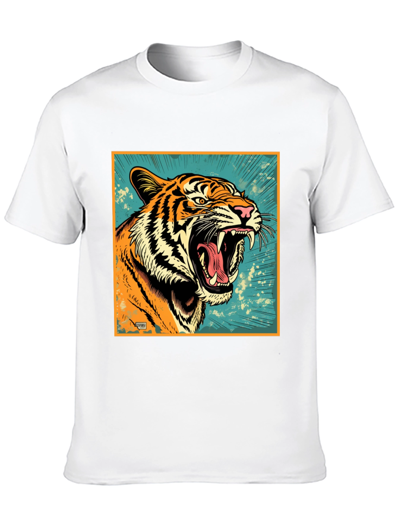 Black Roaring Tiger Graphic Tee - Bold Black T-Shirt view 10