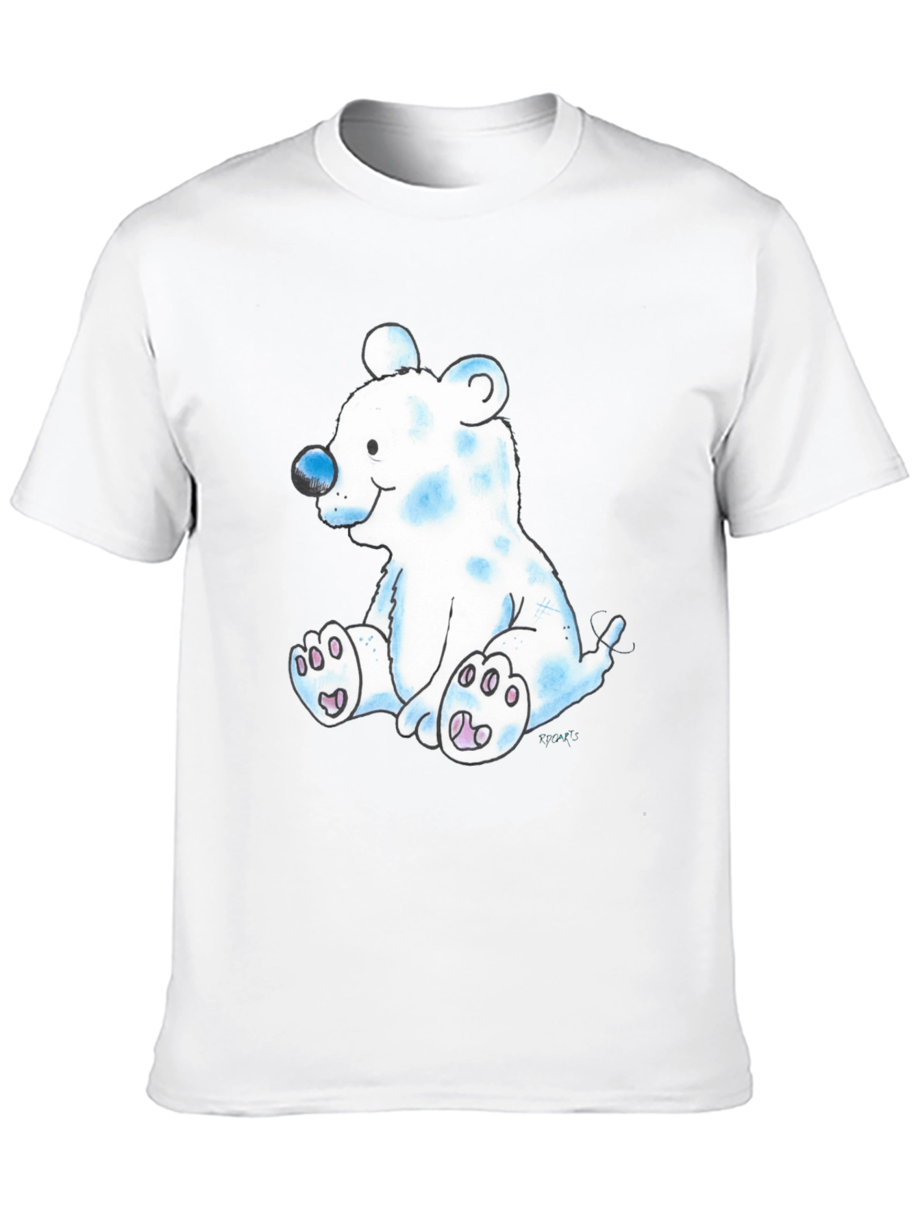 Black Cute Cartoon Bear Black T-Shirt view 10