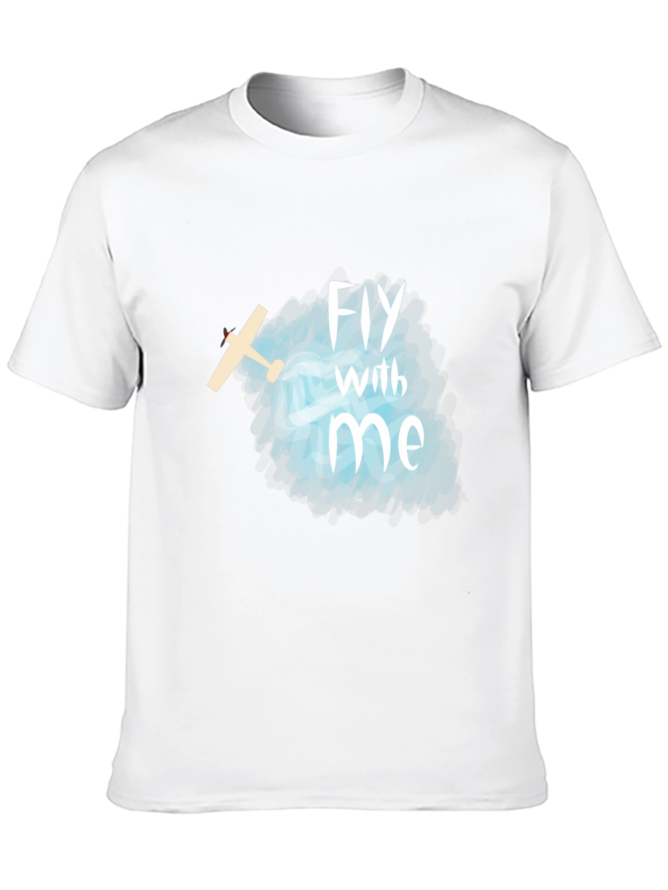 Black Fly With Me T-Shirt - Airplane Graphic Tee view 10
