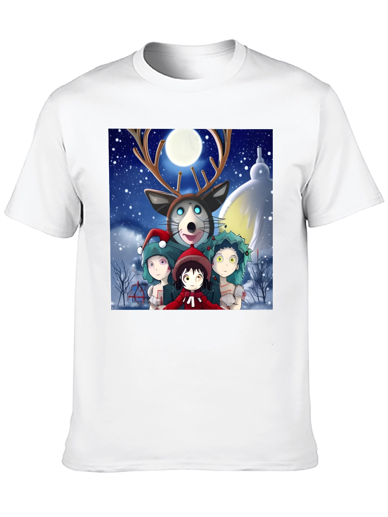 Black Anime Winter Wonderland T-Shirt view 10