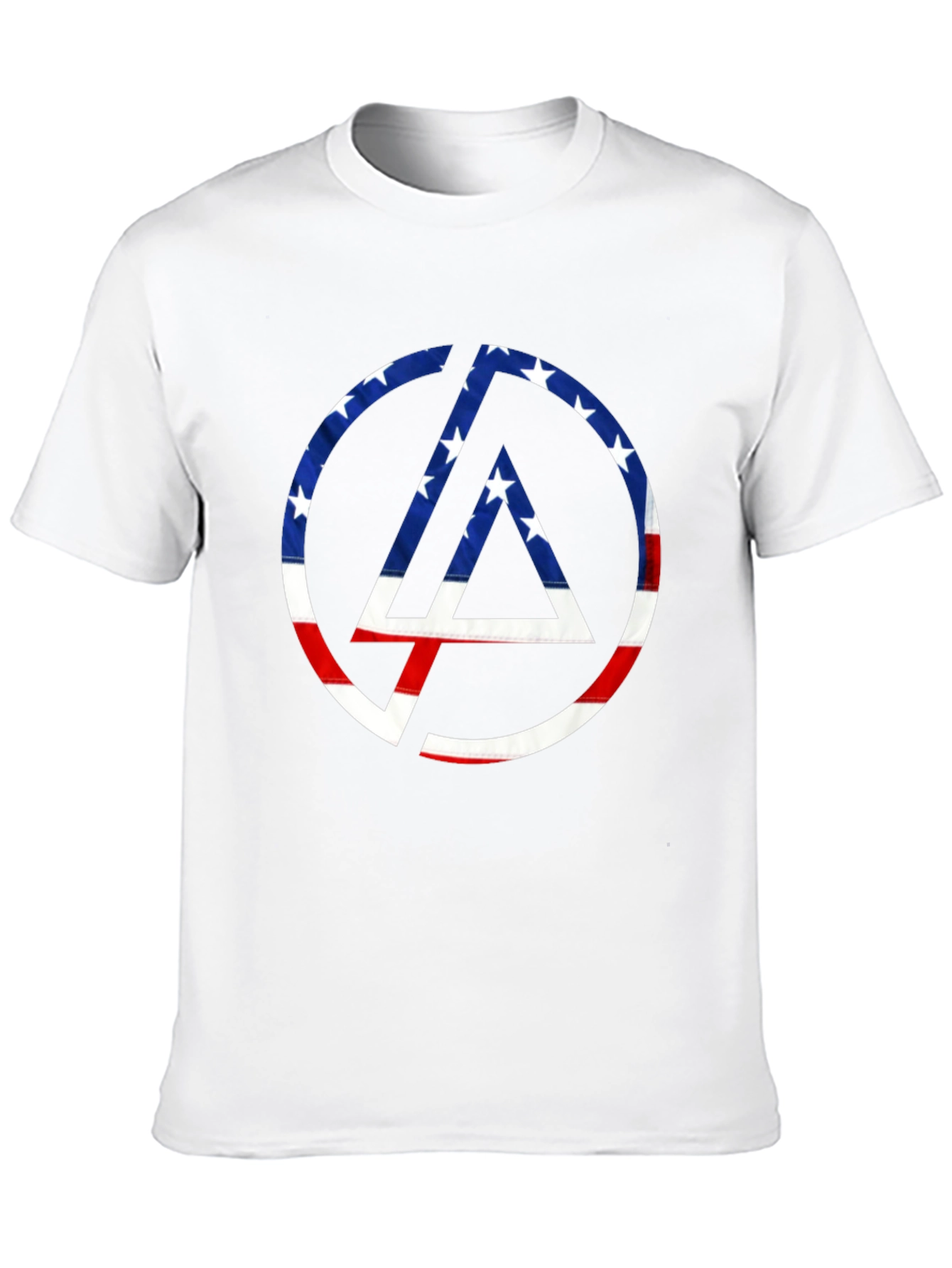 Black American Flag Circle Logo T-Shirt view 10