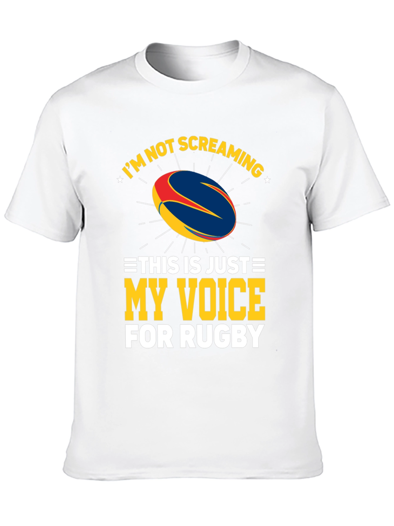 Black Rugby Fan T-Shirt: My Voice for Rugby view 10