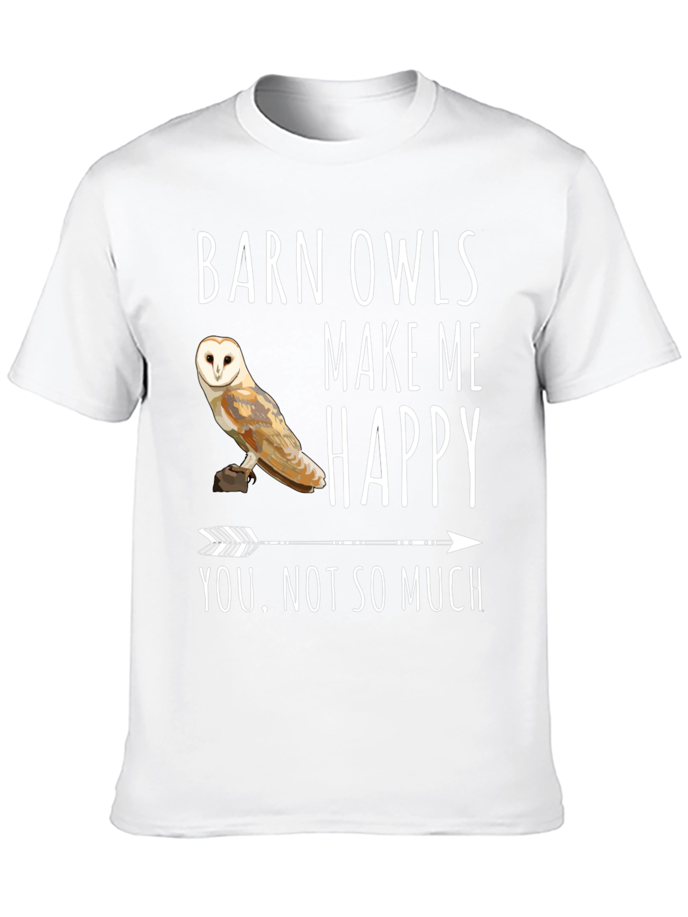 Black Barn Owl T-Shirt - Owls Make Me Happy Tee view 10