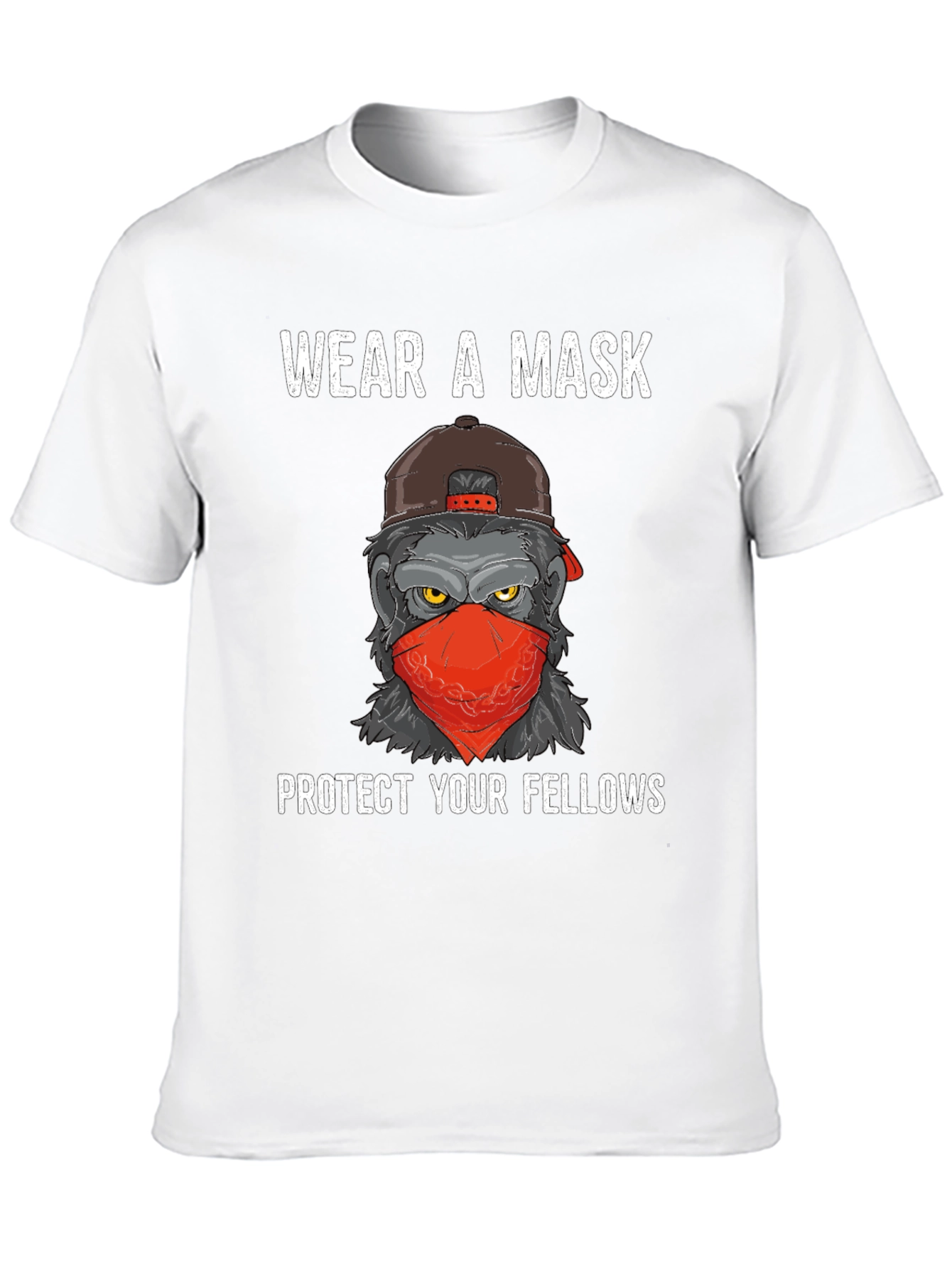Black Wear A Mask Gorilla T-Shirt view 10