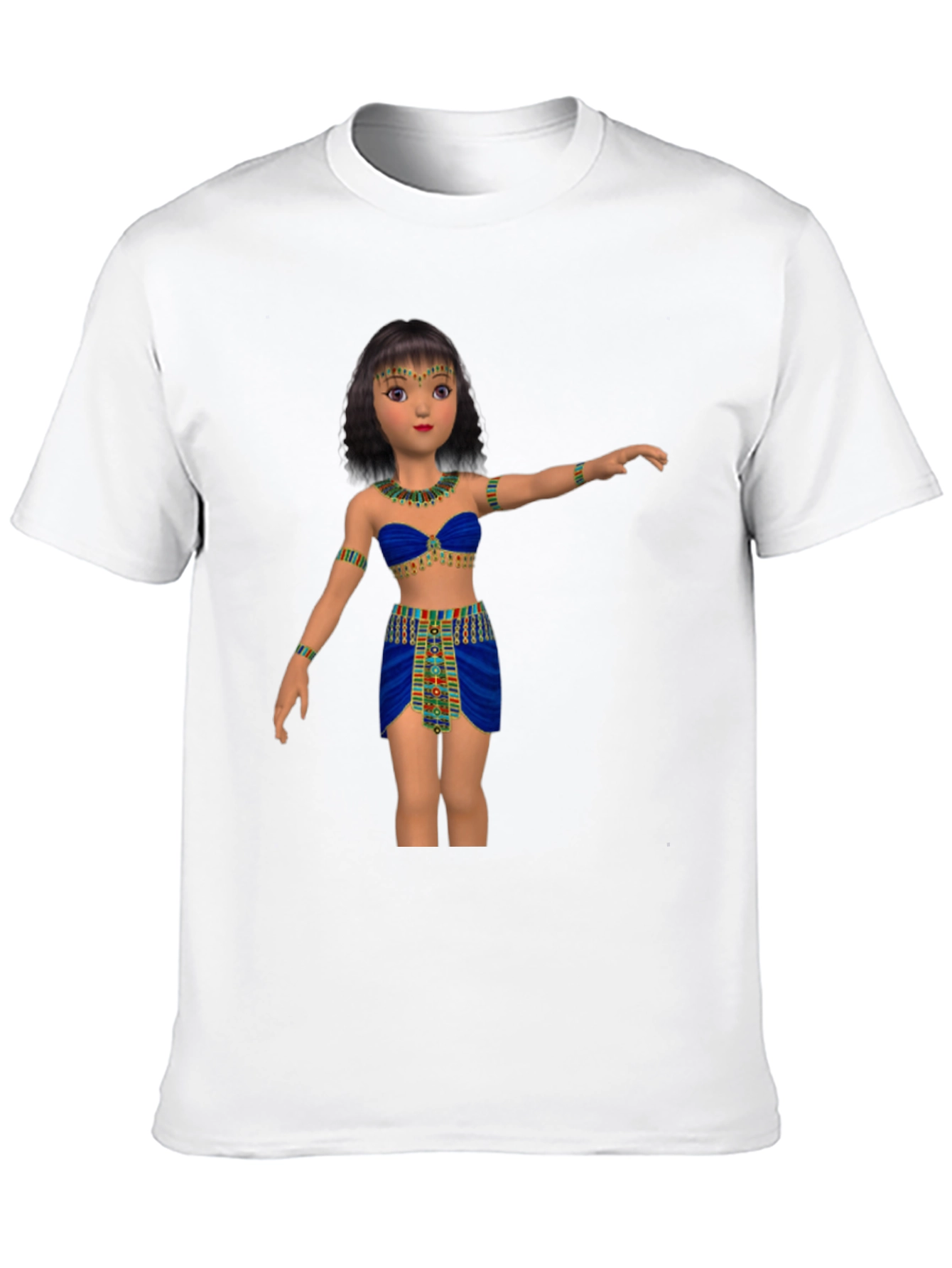 Black Egyptian Cartoon Girl Graphic Tee view 10