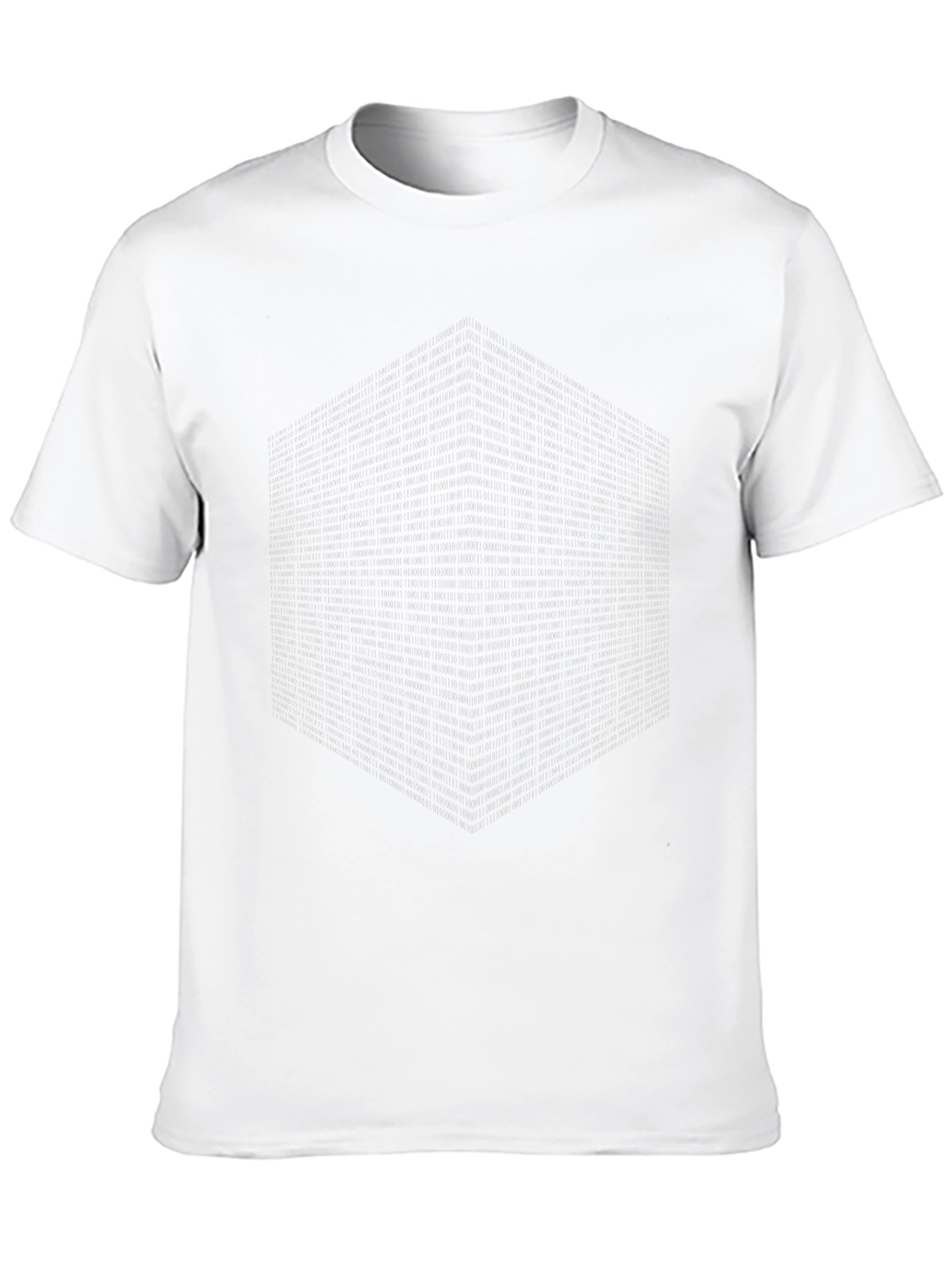 Black Geometric Cube Print Black T-Shirt view 10