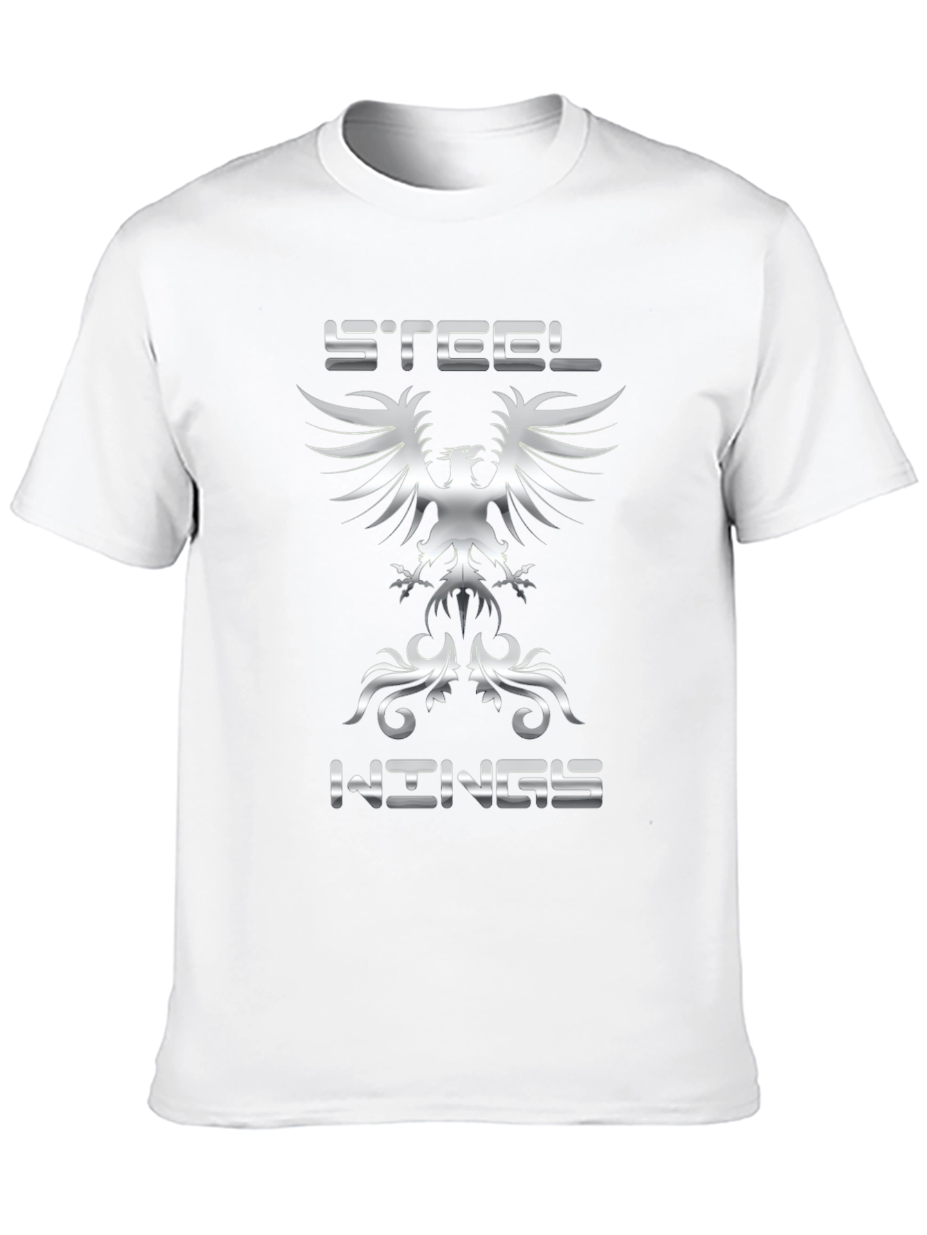 Black Steel Wings Graphic Tee - Bold Eagle Design view 10