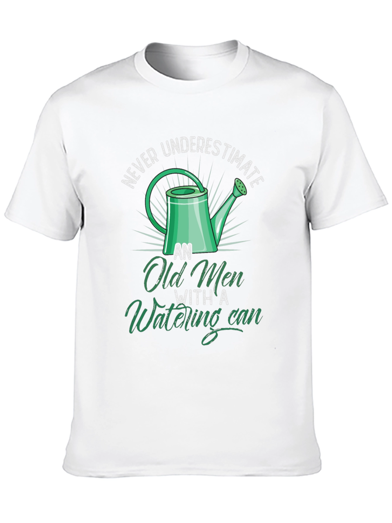 Black Funny Old Men Watering Can Graphic T-Shirt view 10