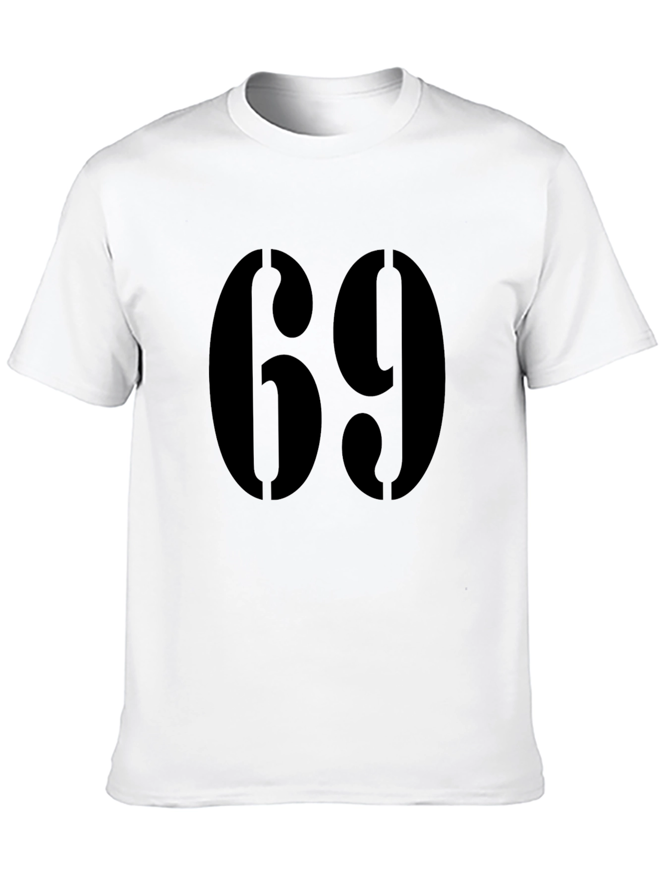 Black Bold Number 69 Graphic Tee - Black Cotton Blend view 10