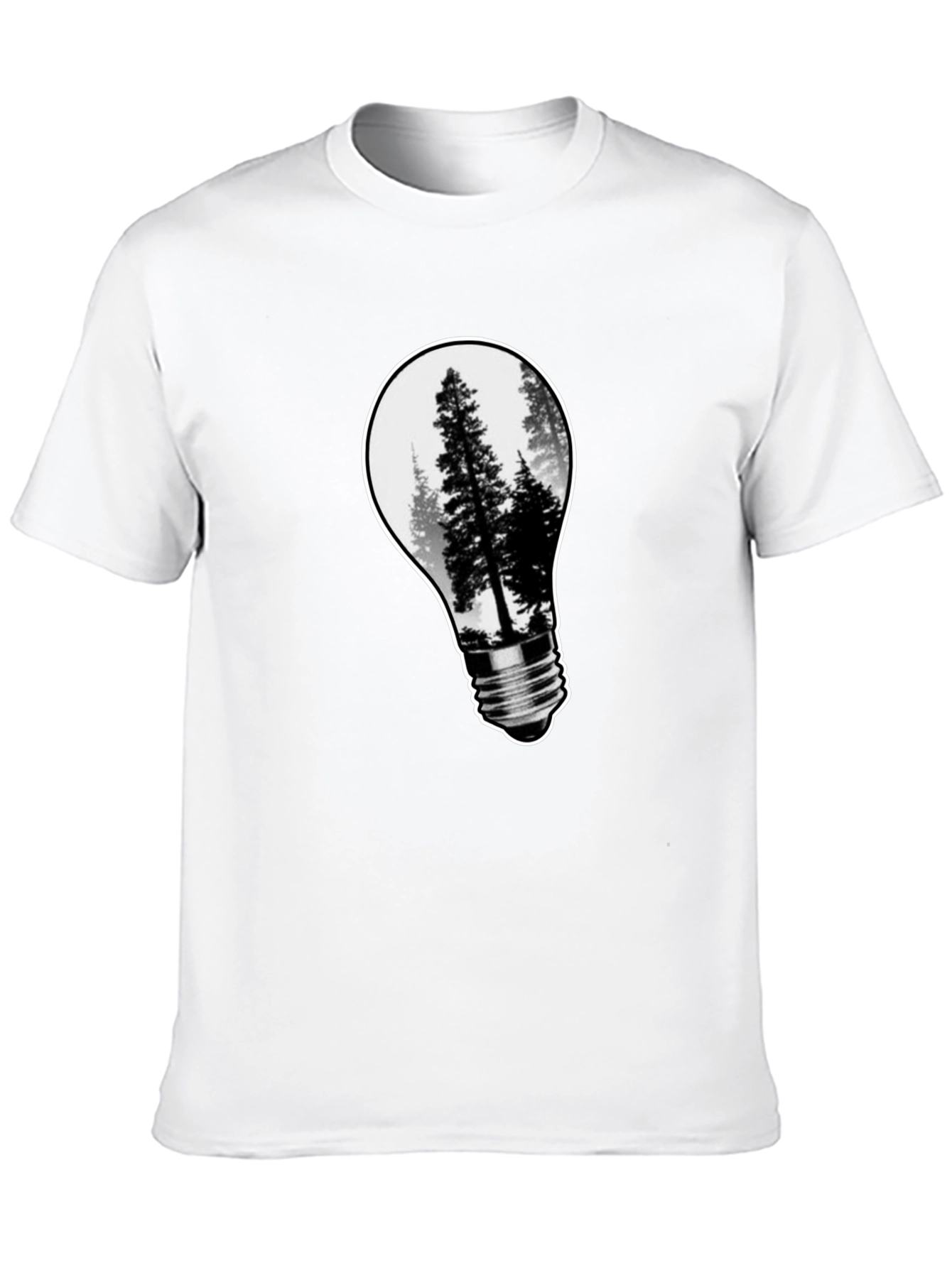 Black Nature Bulb Men's Black Graphic Tee view 10