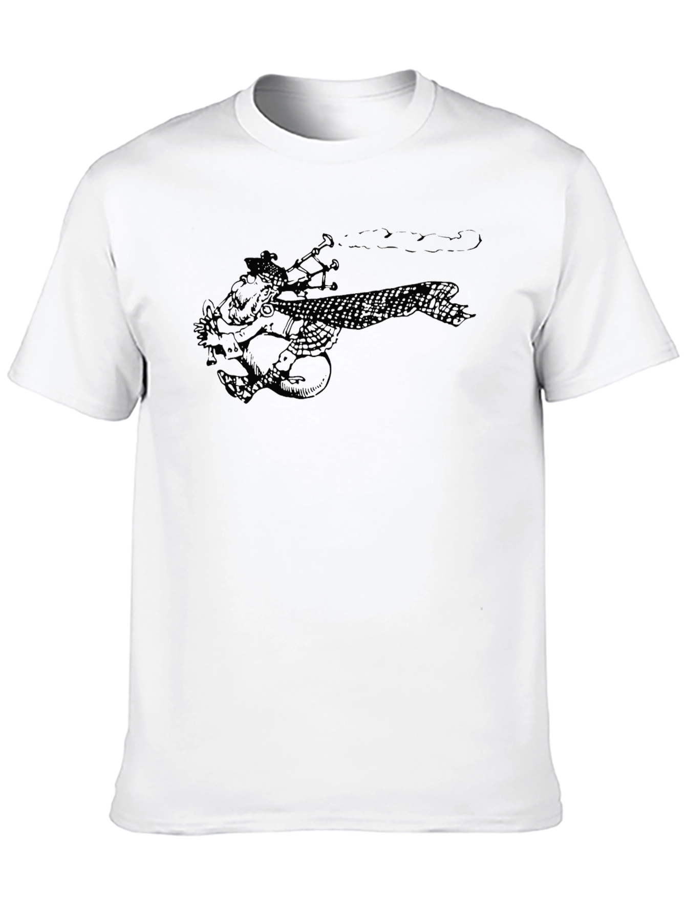 Black Bagpipe Player Graphic Tee - Unisex Black T-Shirt view 10
