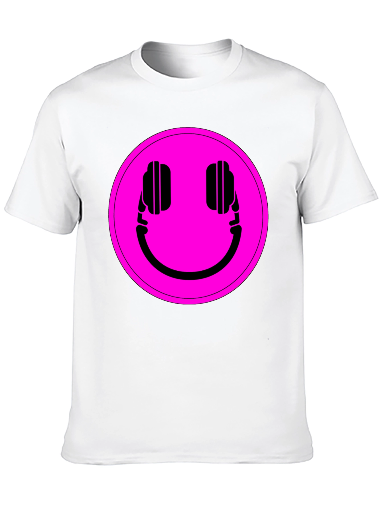 Black Headphone Smiley Graphic Tee - Black view 10