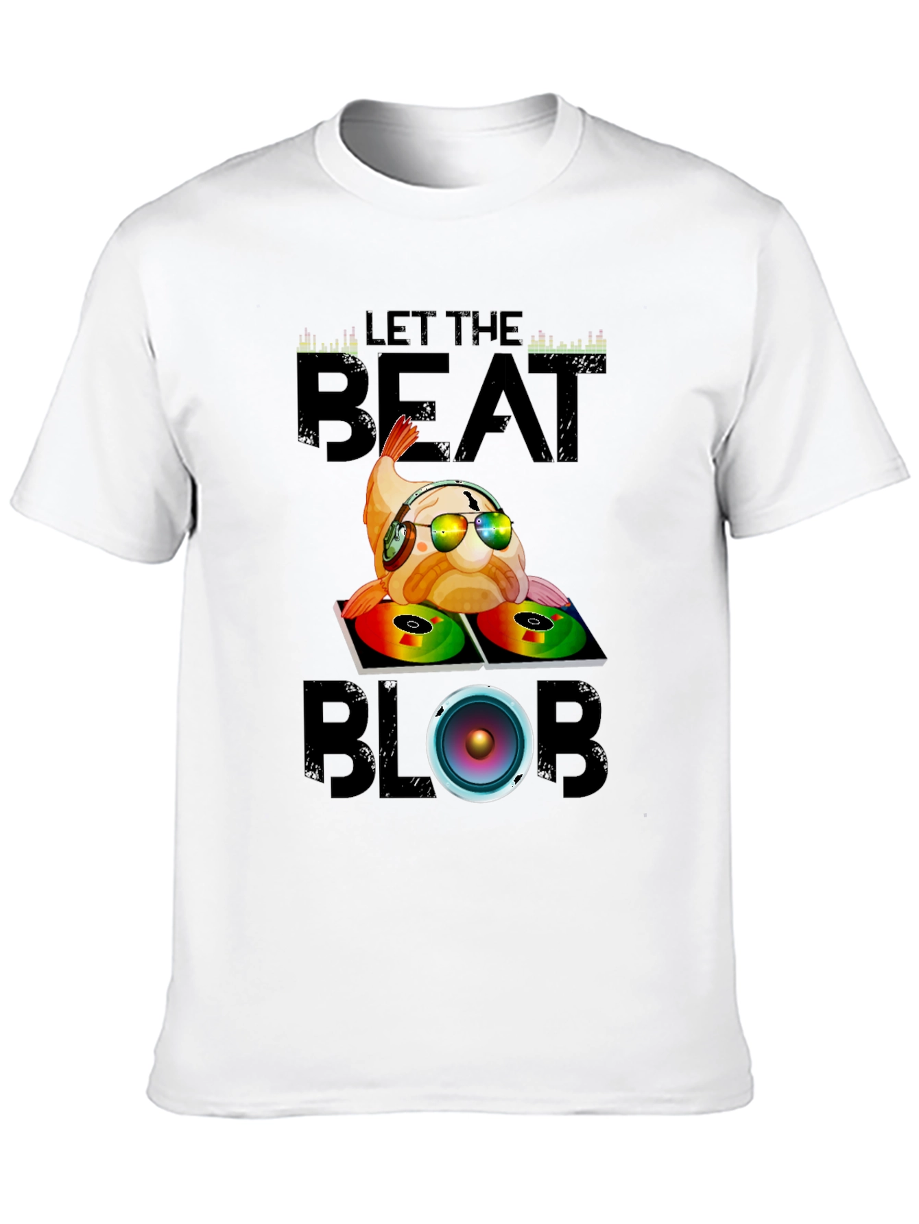 Black Let the Beat Blob T-Shirt - DJ Fish Graphic Tee view 10
