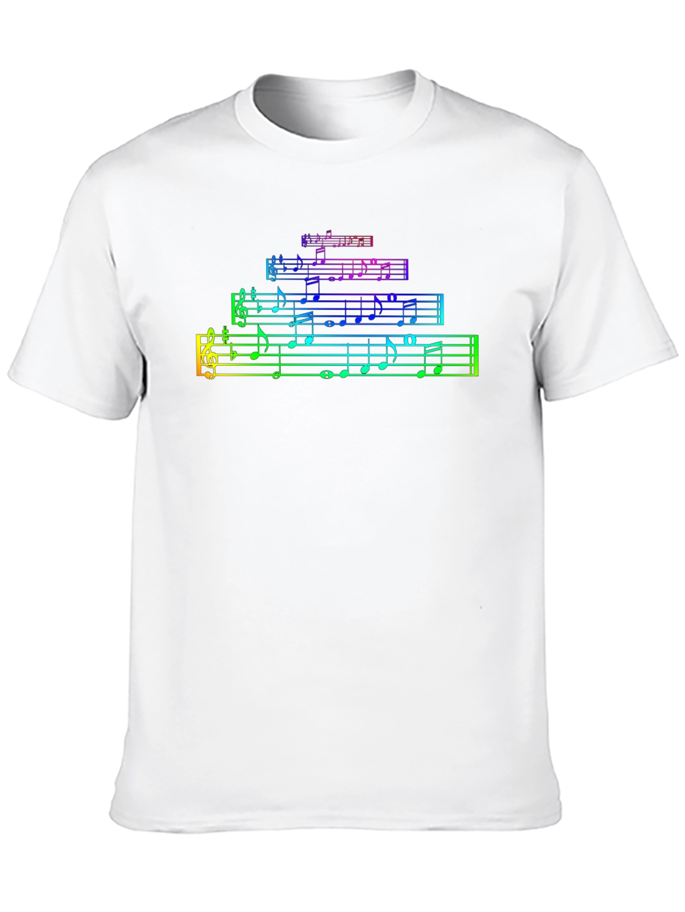 Black Rainbow Music Notes Graphic Black T-Shirt view 10