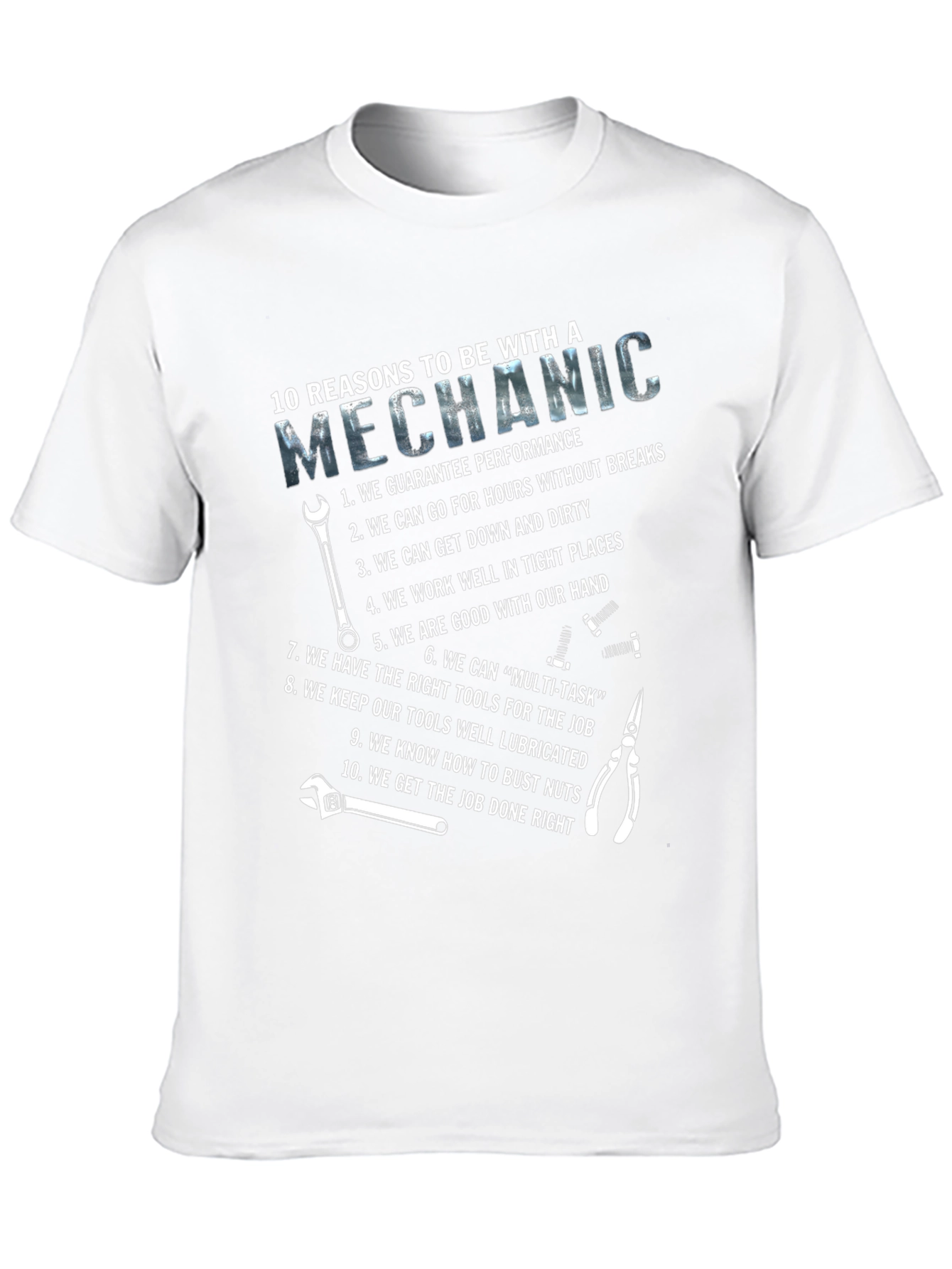 Black Mechanic Reasons Graphic T-Shirt view 10