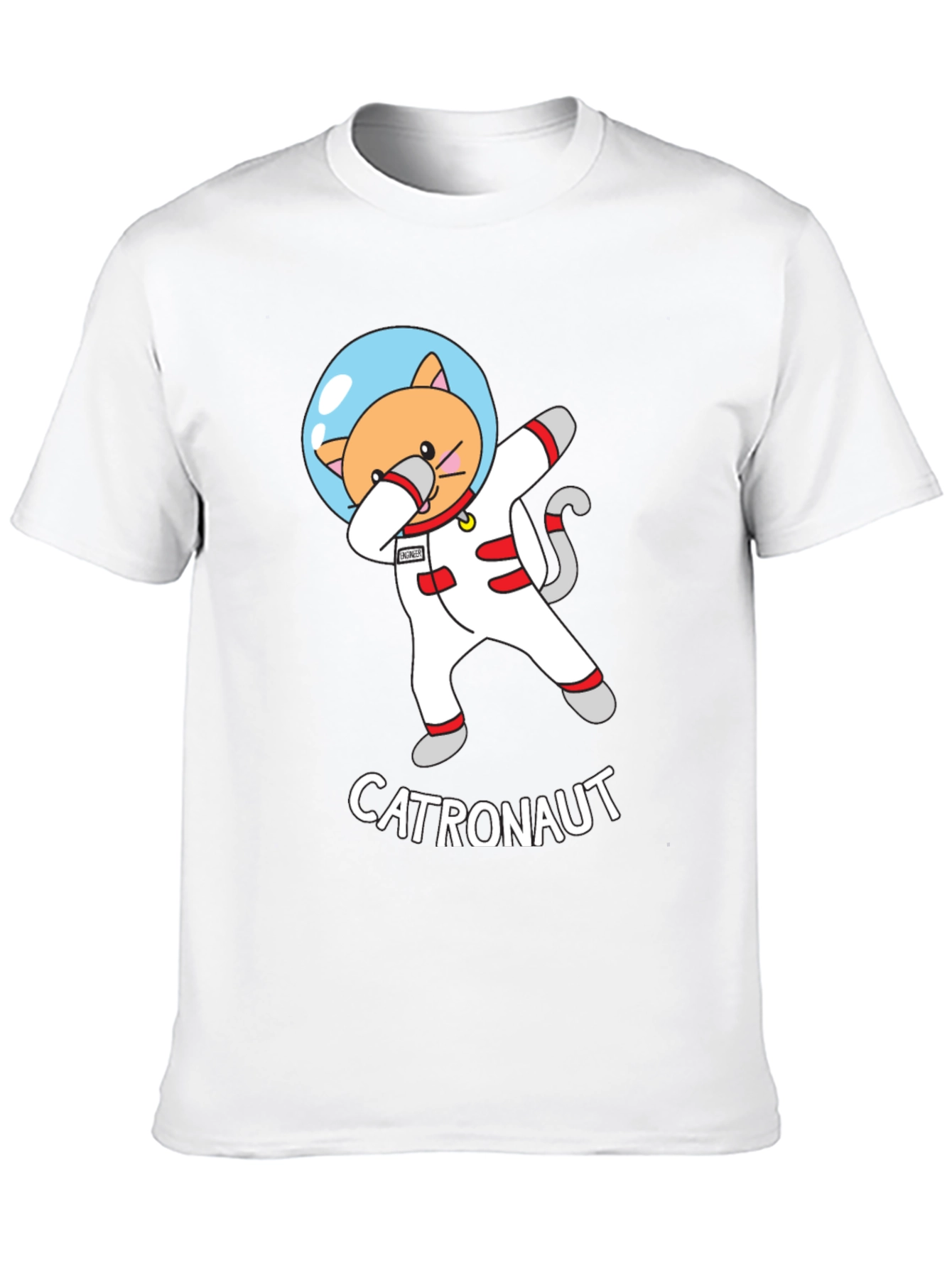 Black Catronaut T-Shirt - Dabbing Cat Astronaut Design view 10