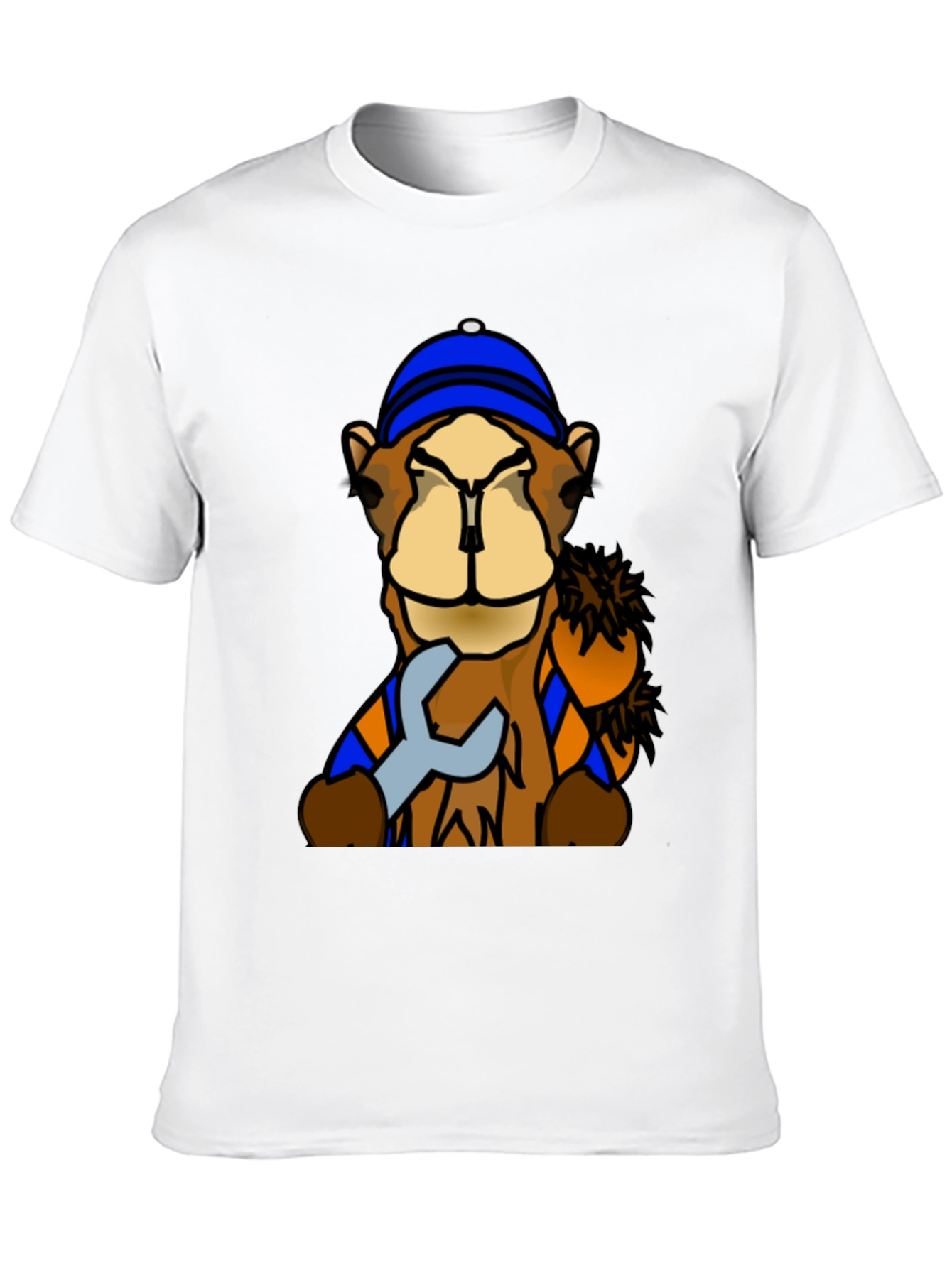 Black Camel Mechanic T-Shirt - Funny Cartoon Animal Tee view 10