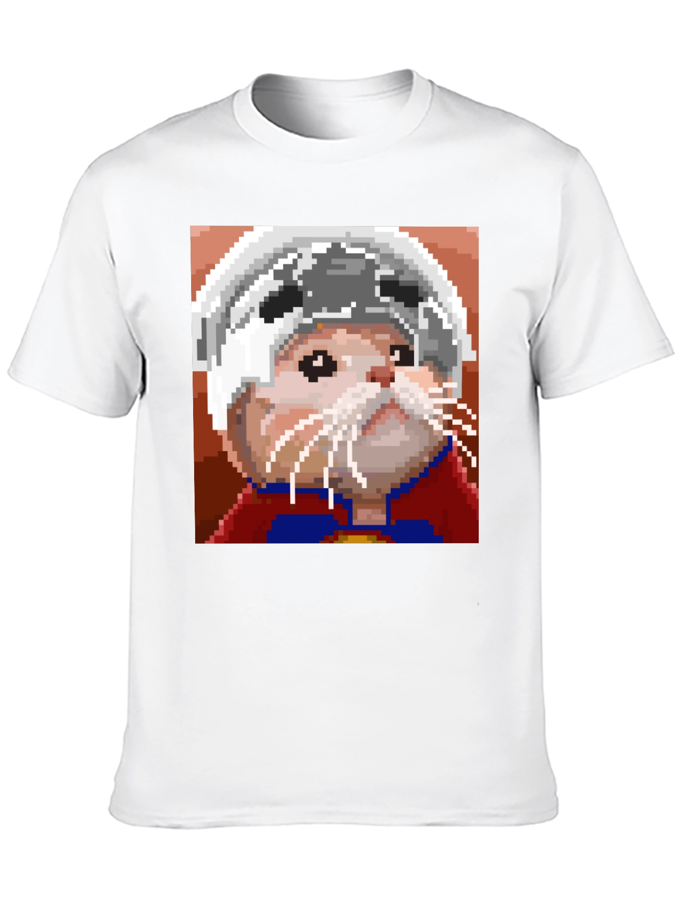 Black Pixel Art Hamster Hero T-Shirt view 10
