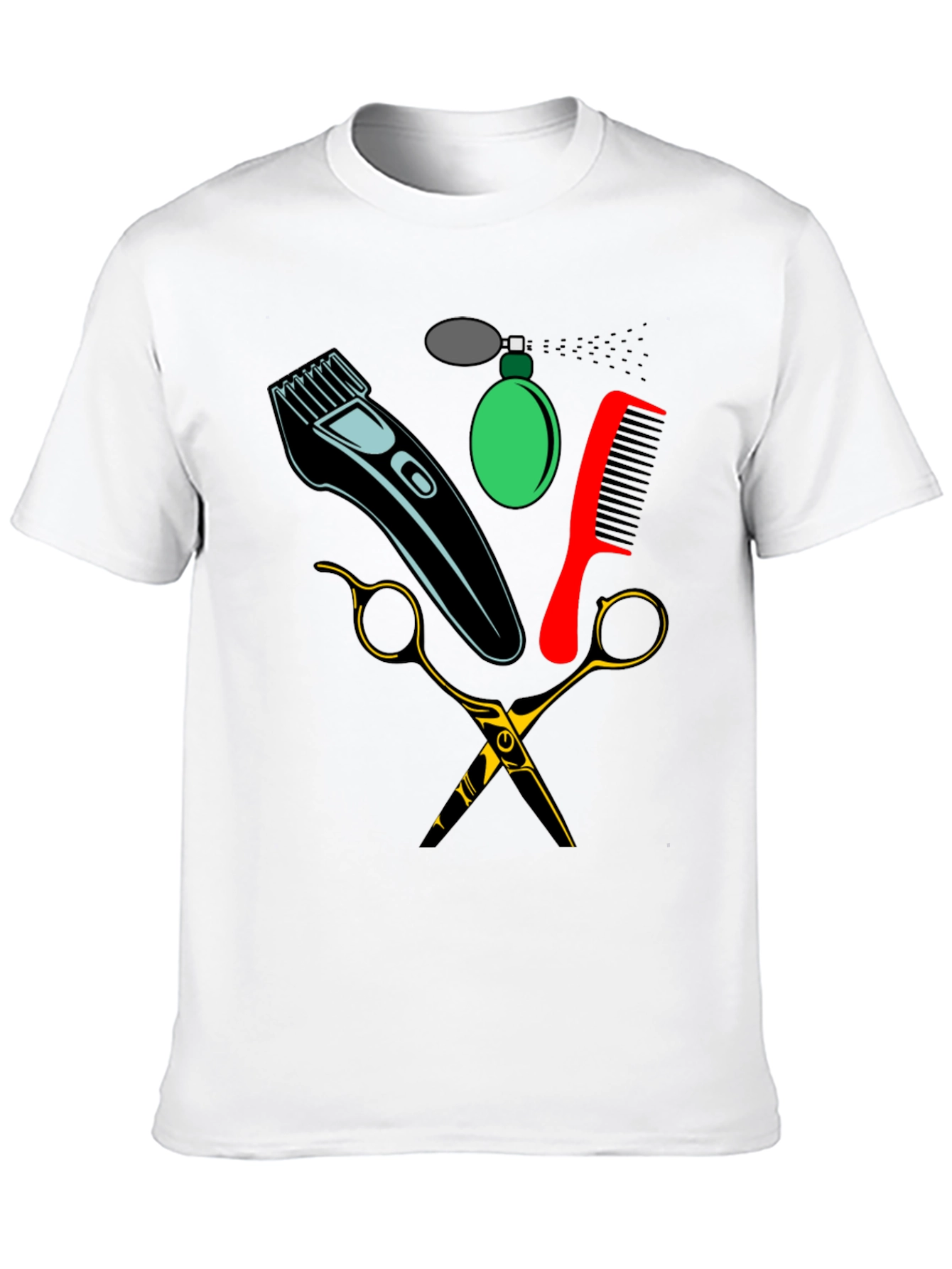 Black Barber Tools Graphic Tee - Black view 10