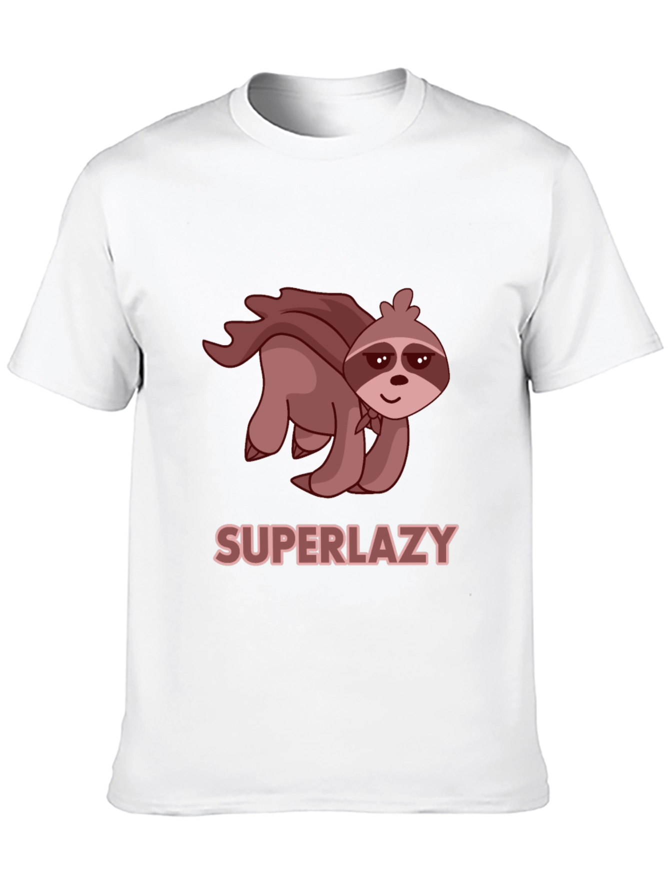 Black Superlazy Sloth Tee - Funny Cartoon Hero T-Shirt view 10