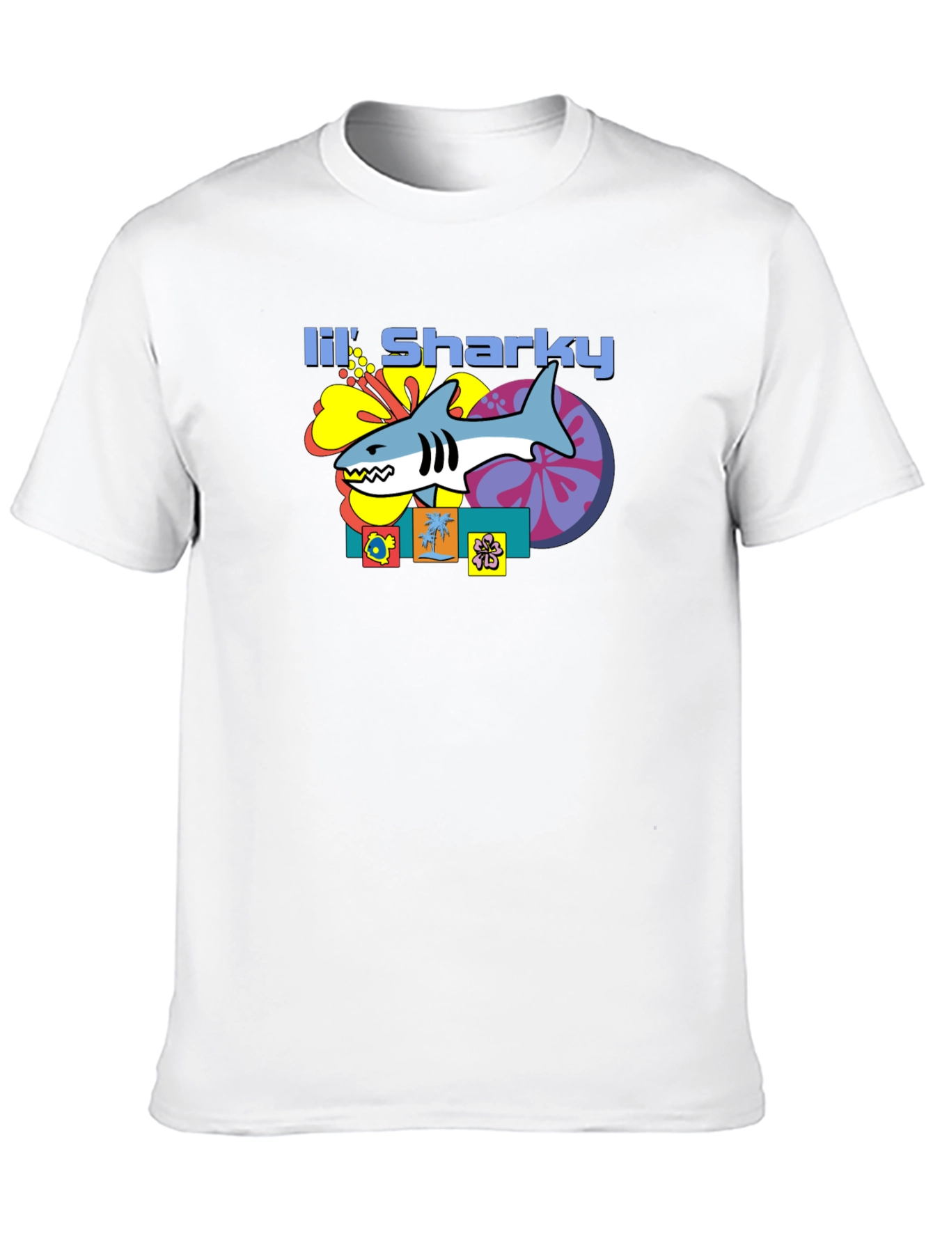 Black Lil' Sharky Graphic T-Shirt - Retro Style view 10