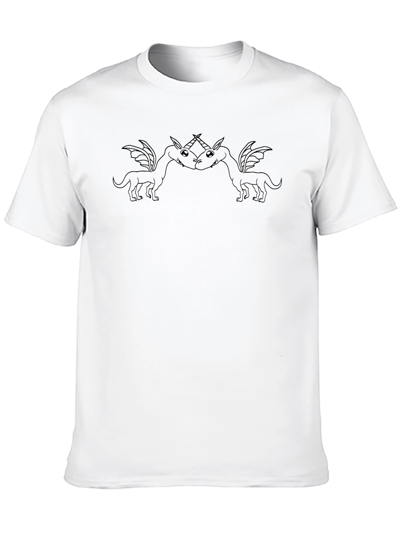 Black Two Dragon Unicorns Graphic Tee view 10