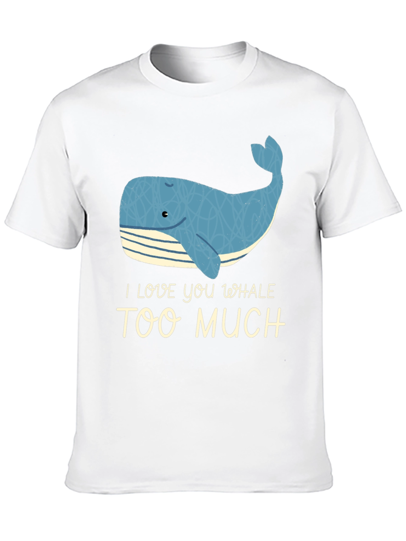 Black I Love You Whale Too Much - Novelty Graphic T-Shirt view 10