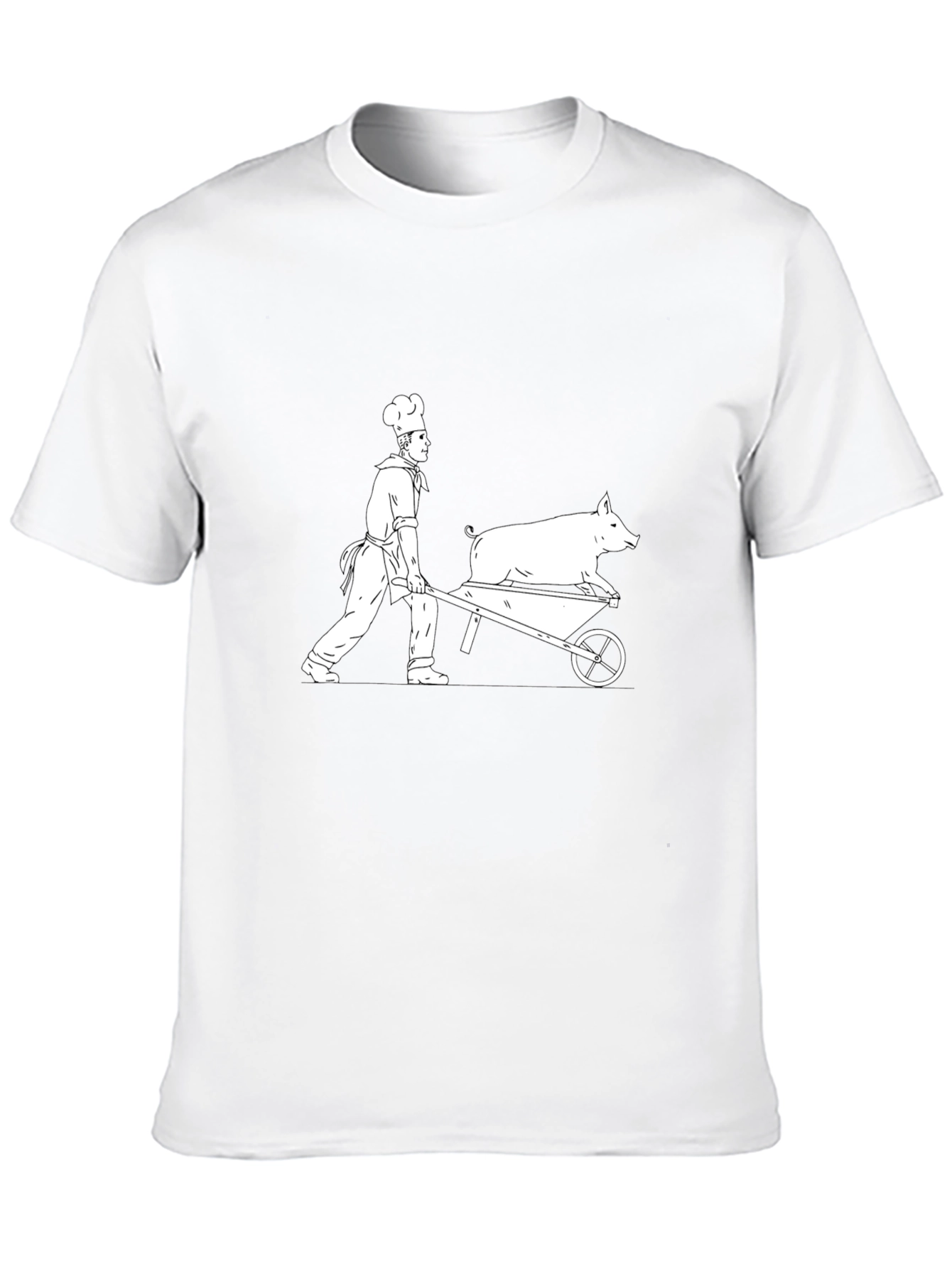 Black Chef Pig Wheelbarrow Graphic Tee view 10