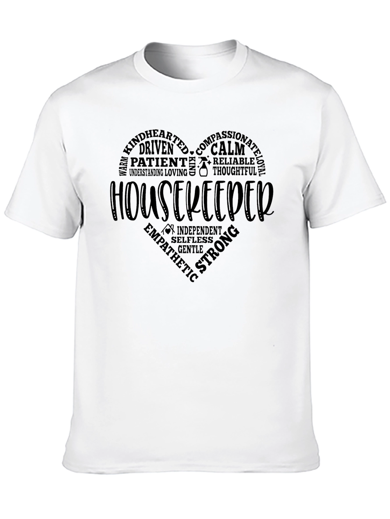 Black Housekeeper Heart Word Art T-Shirt view 10