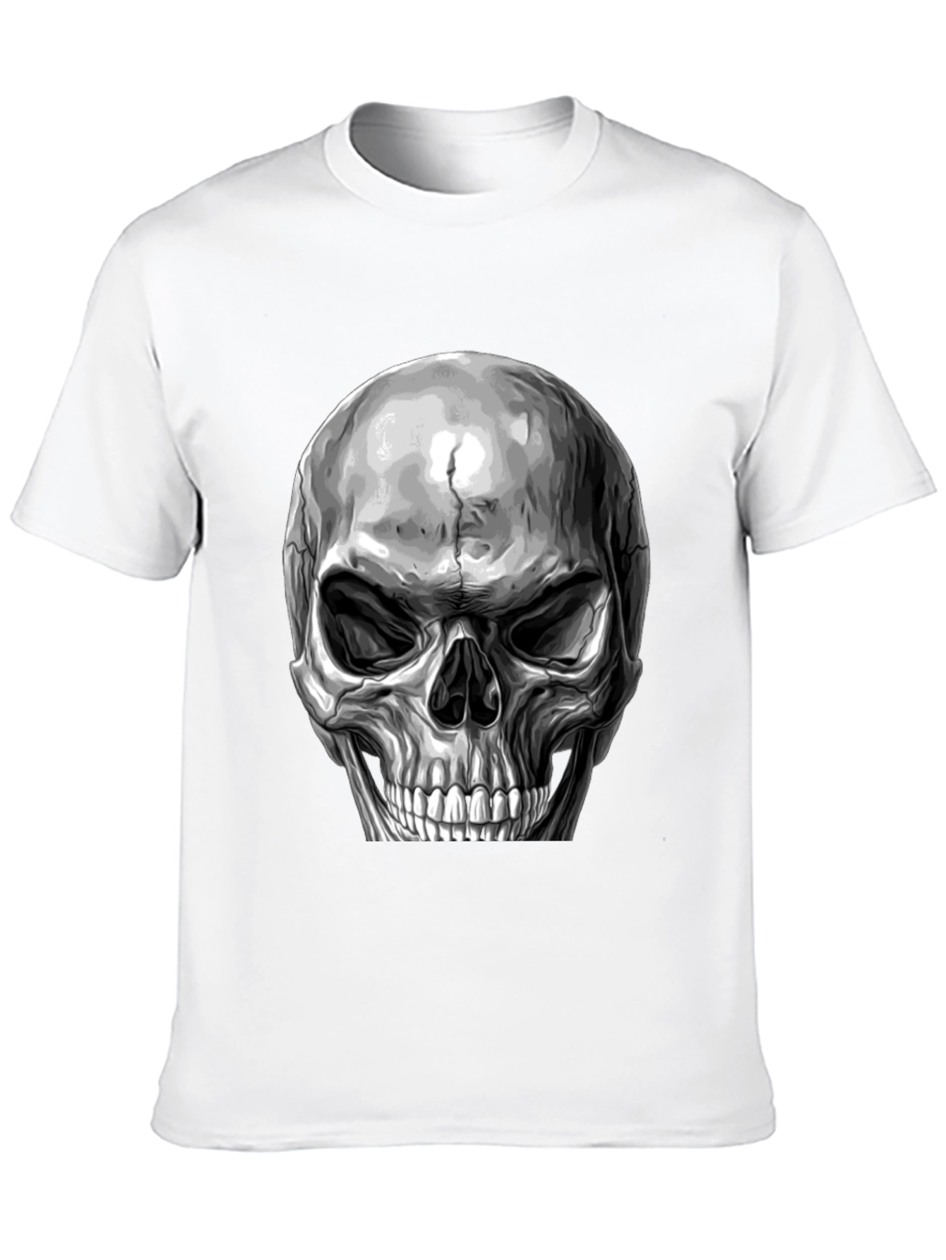 Black Skull Graphic Print T-Shirt - Black view 10