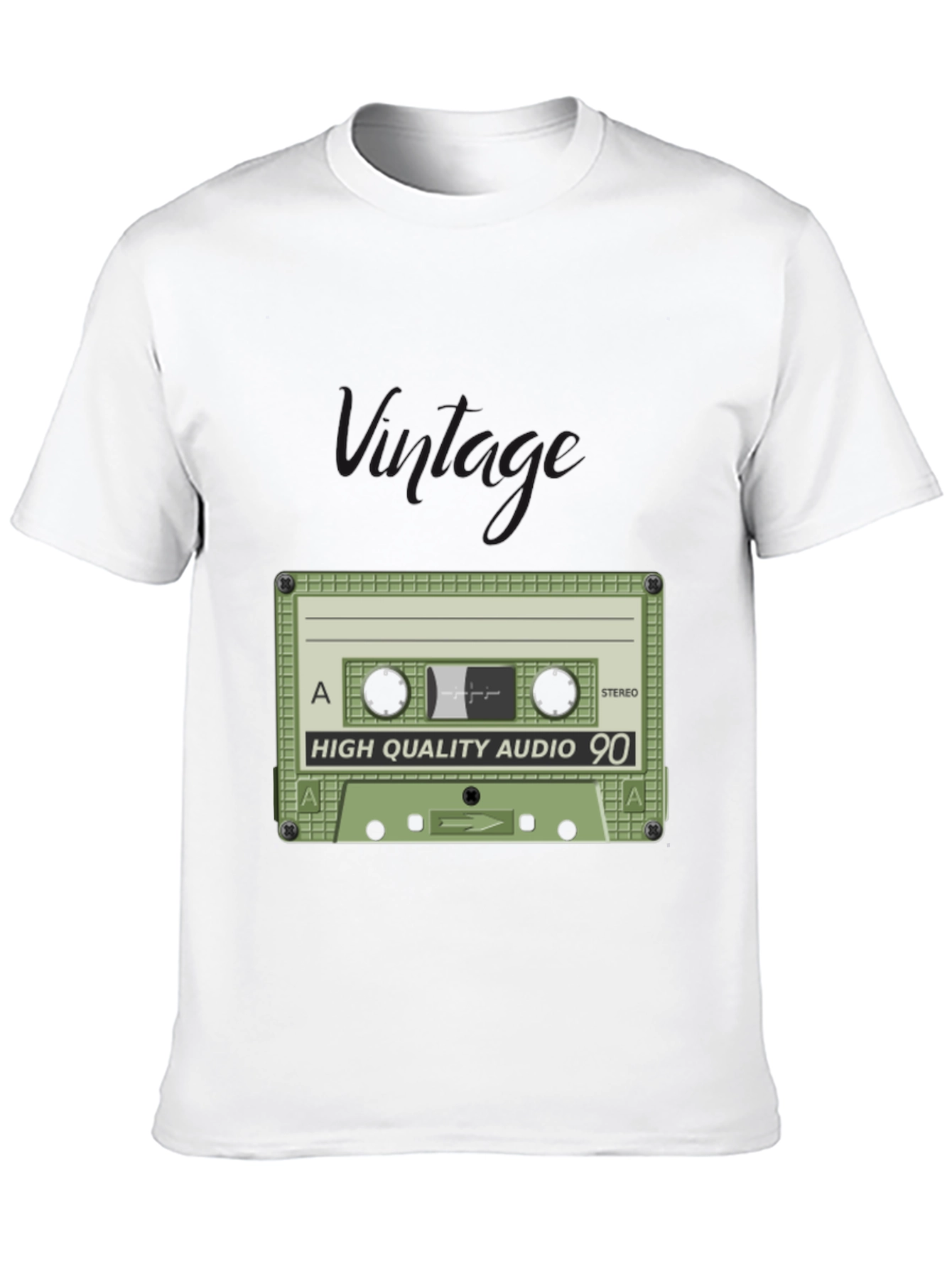 Black Retro Cassette Tape Black T-Shirt - High Quality Audio 90 view 10