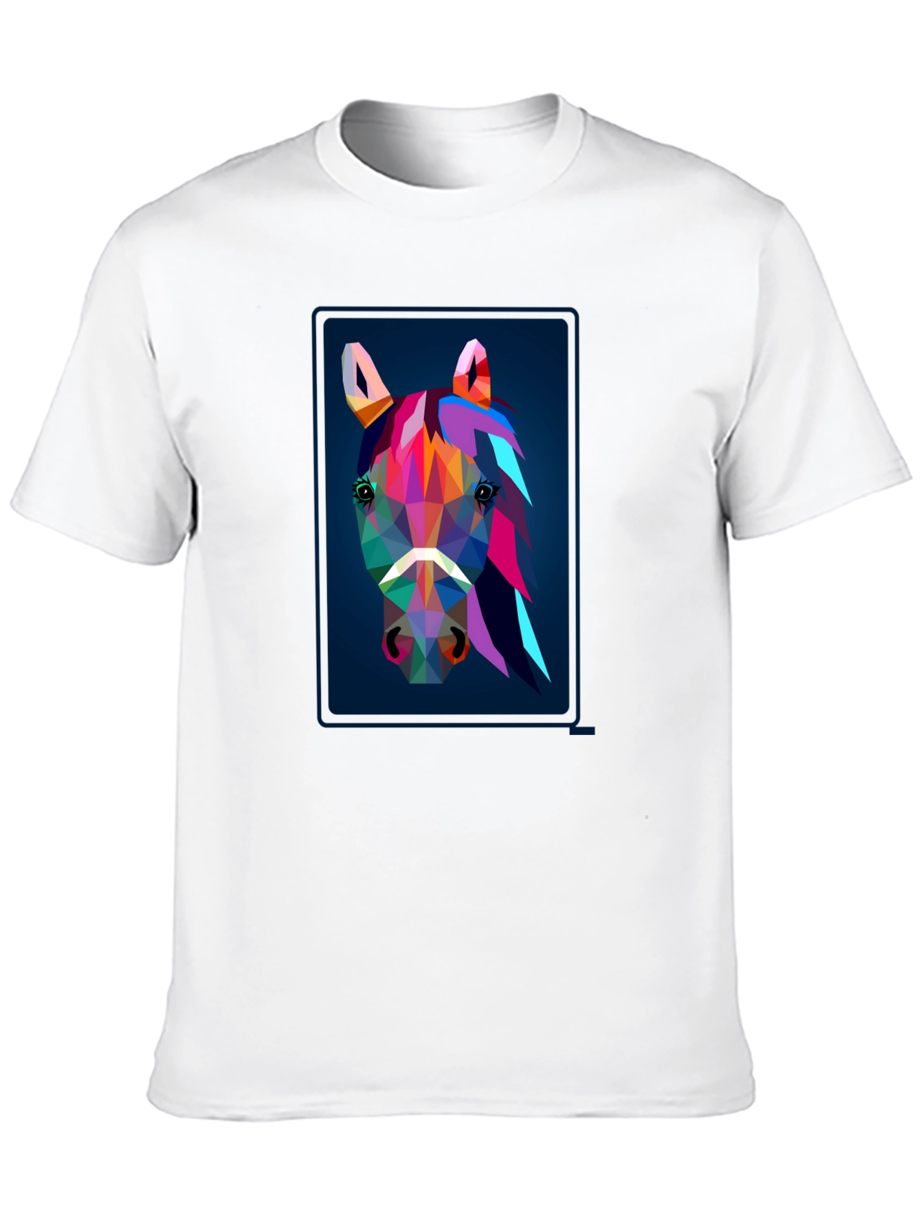 Black Geometric Horse Graphic Tee view 10