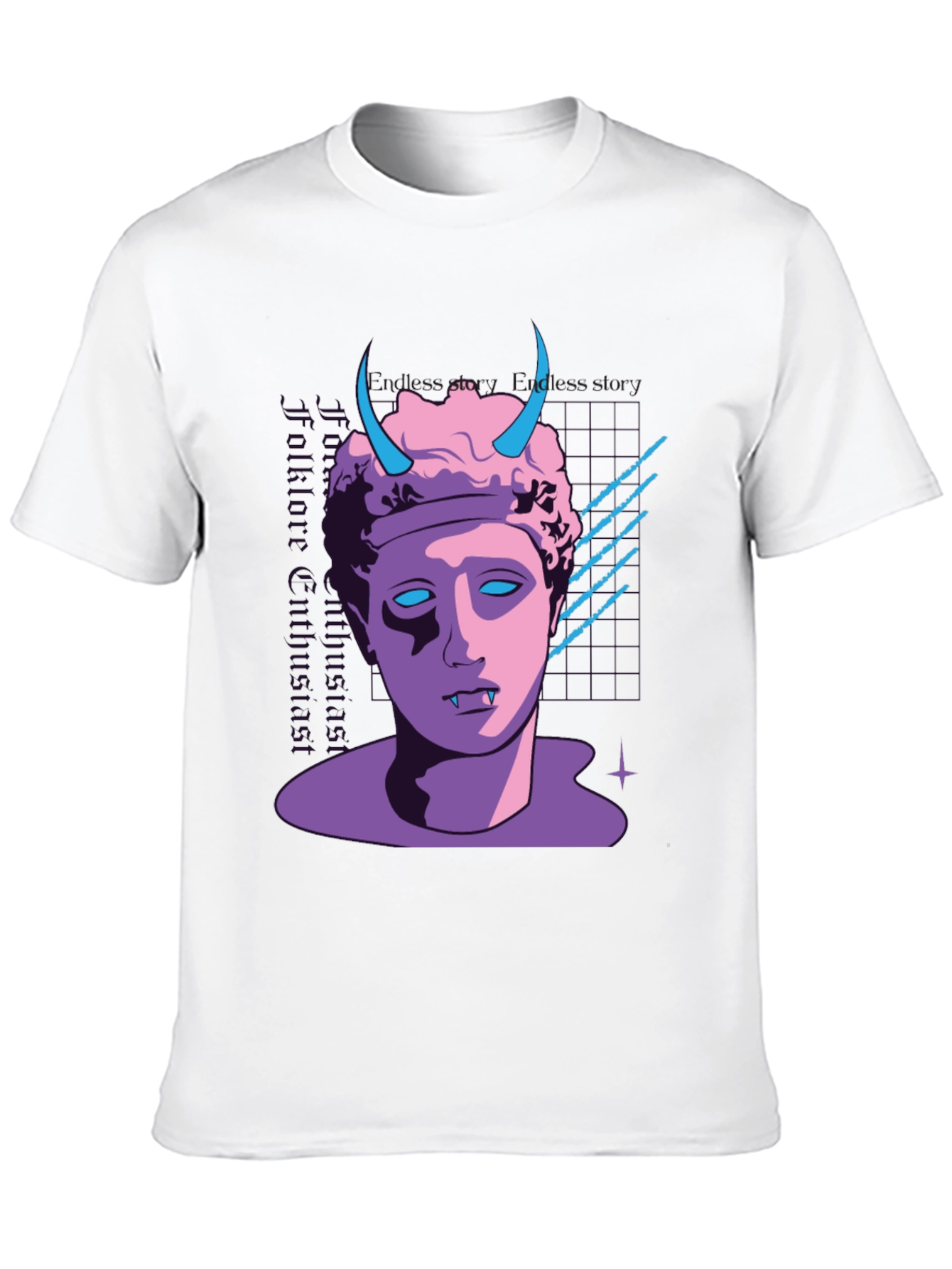 Black Vaporwave Vampire T-Shirt - Black view 10