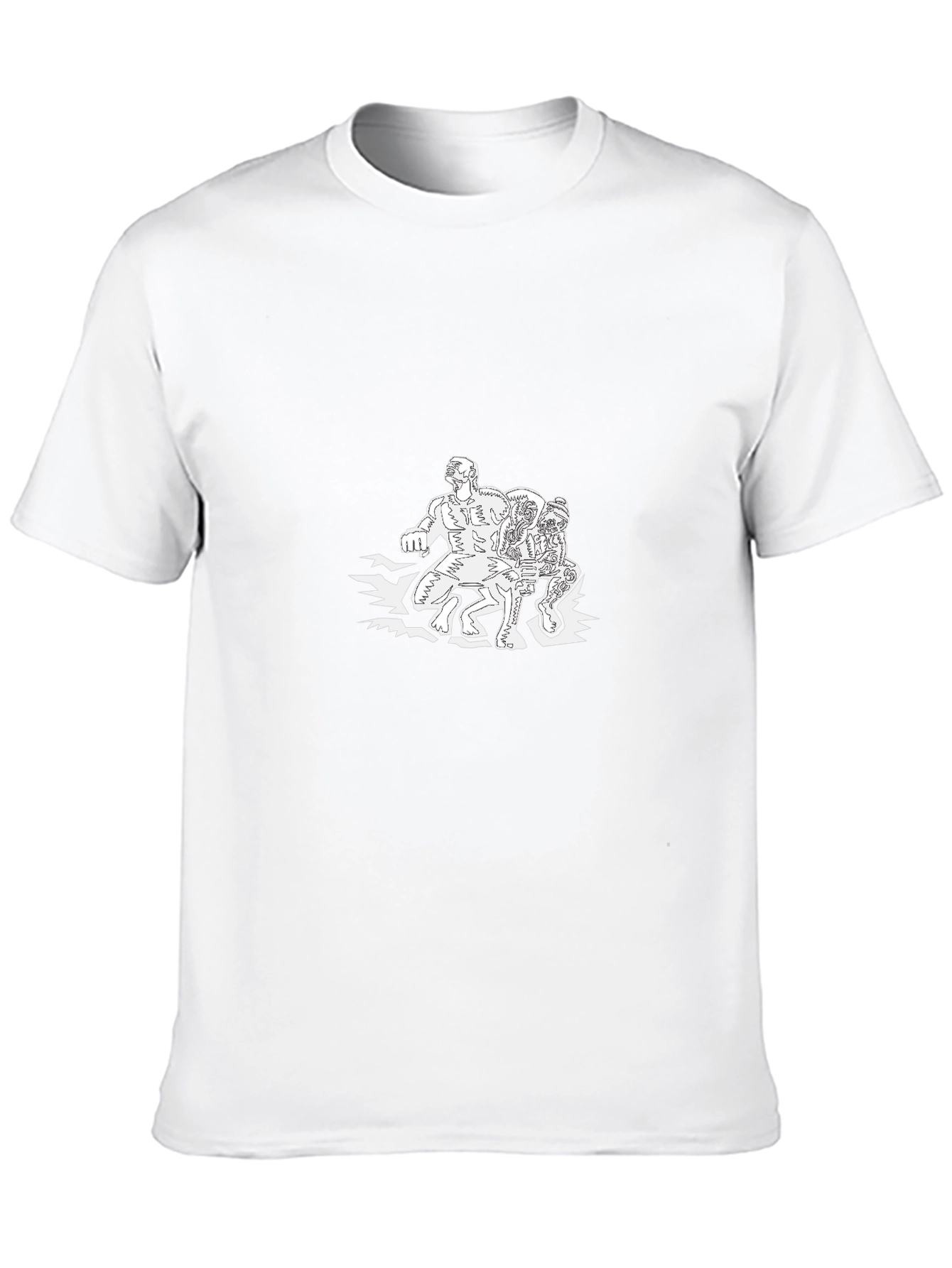 Black Graphic Tee: Cartoon Figures view 10