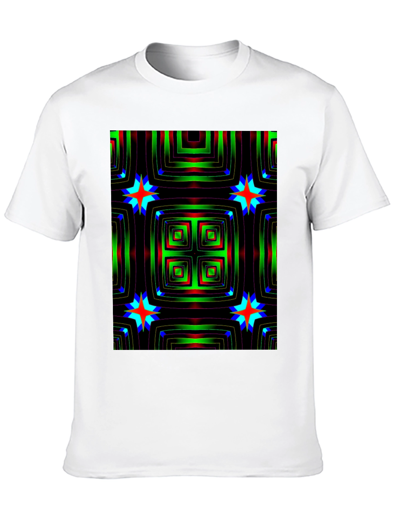 Black Abstract Pattern Black T-Shirt view 10