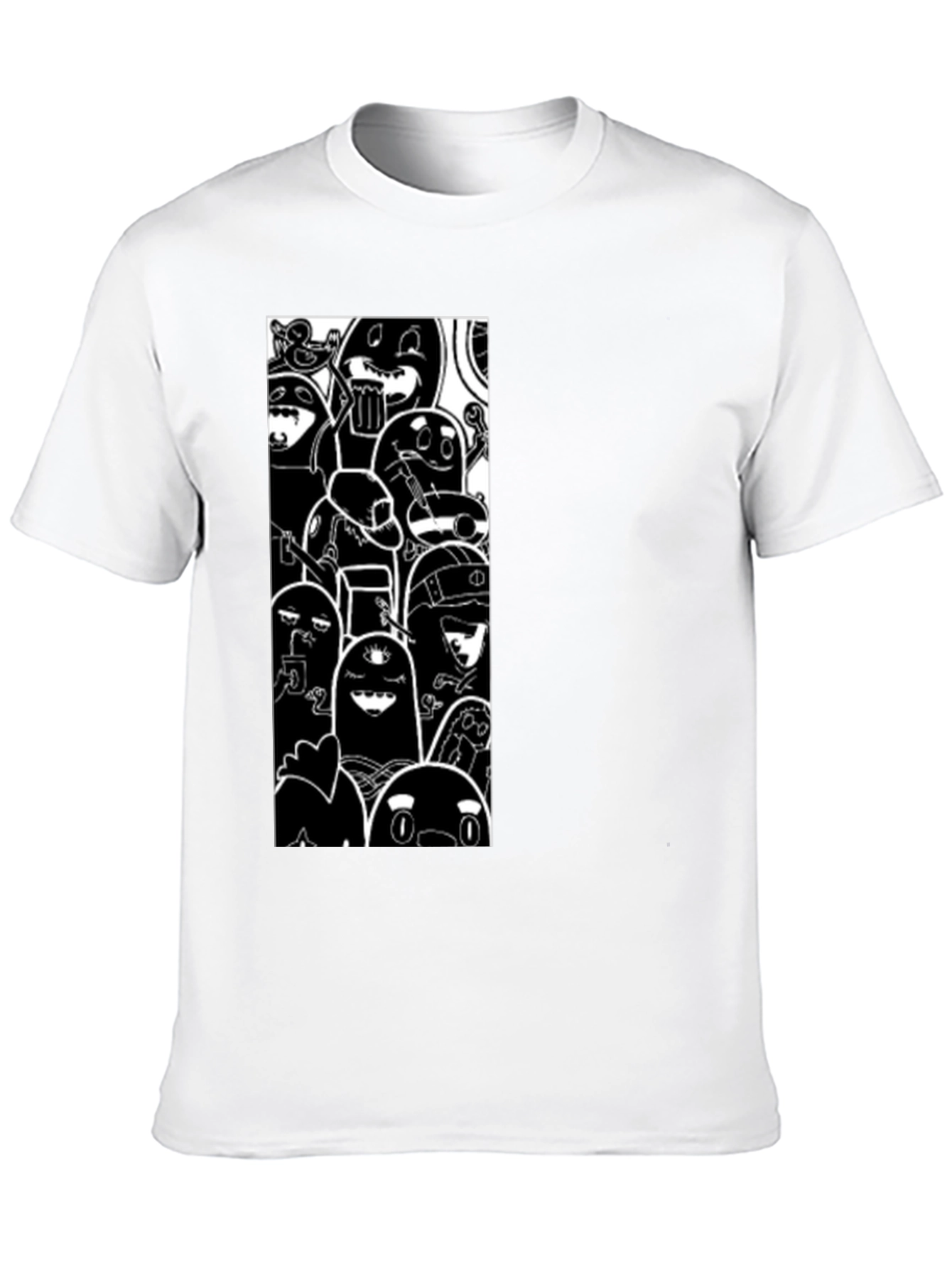 Black Cartoon Character Graphic Print Black T-Shirt view 10