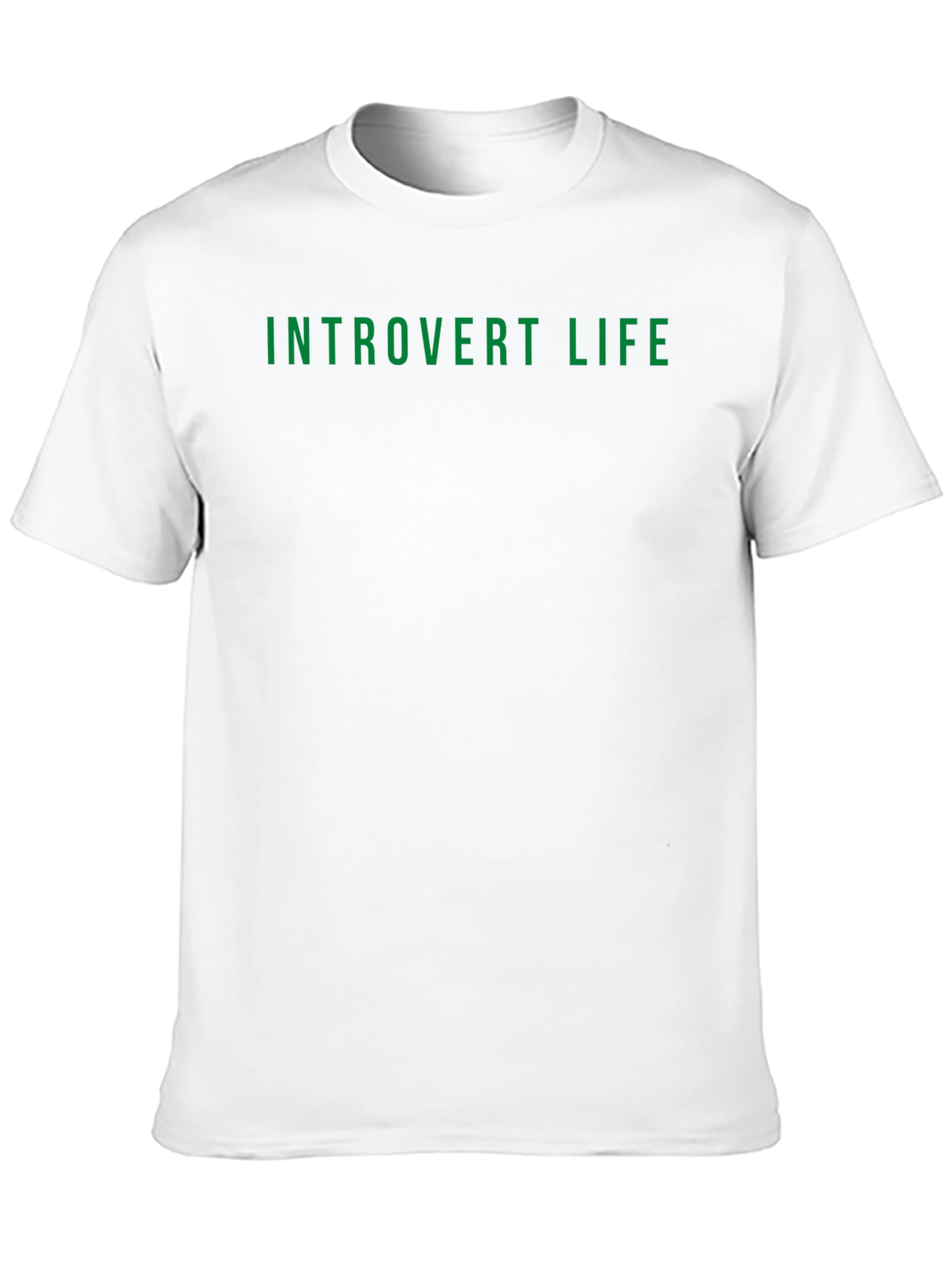 Black Introvert Life T-Shirt - Black Tee with Green Text view 10