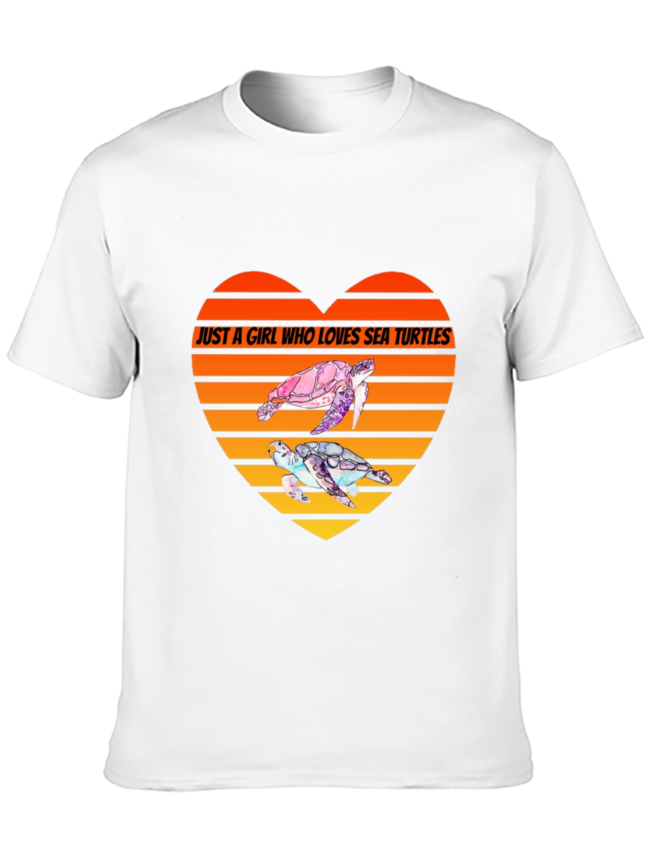Black Sea Turtle Lover Heart T-Shirt view 10