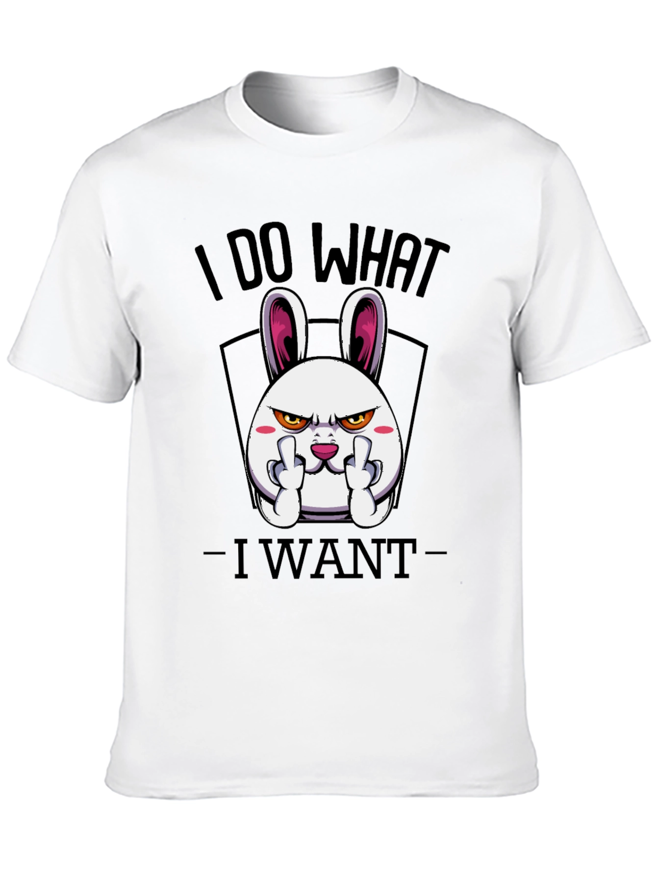 Black I Do What I Want Funny Bunny Graphic Tee view 10