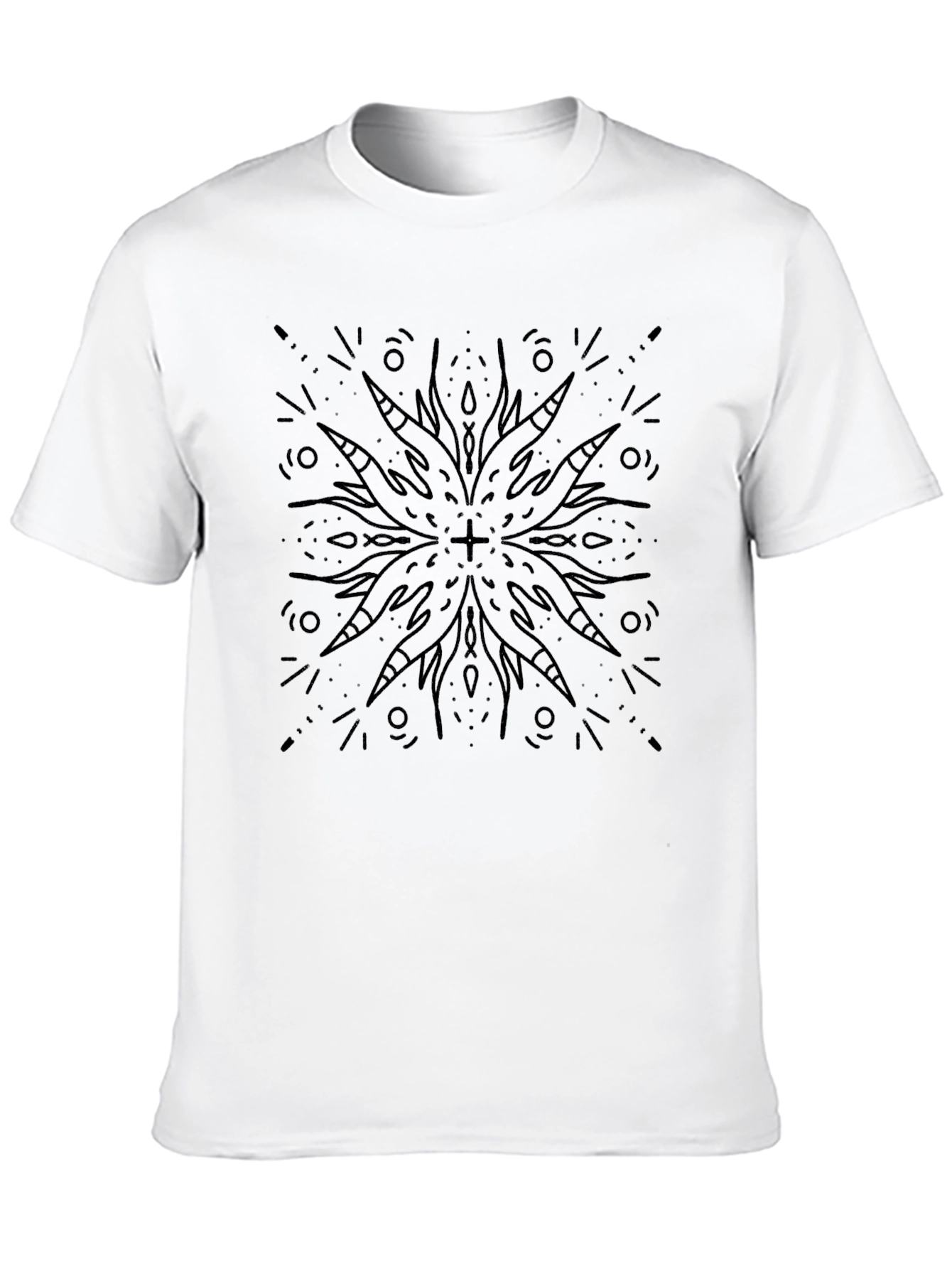 Black Abstract Graphic Black T-Shirt view 10
