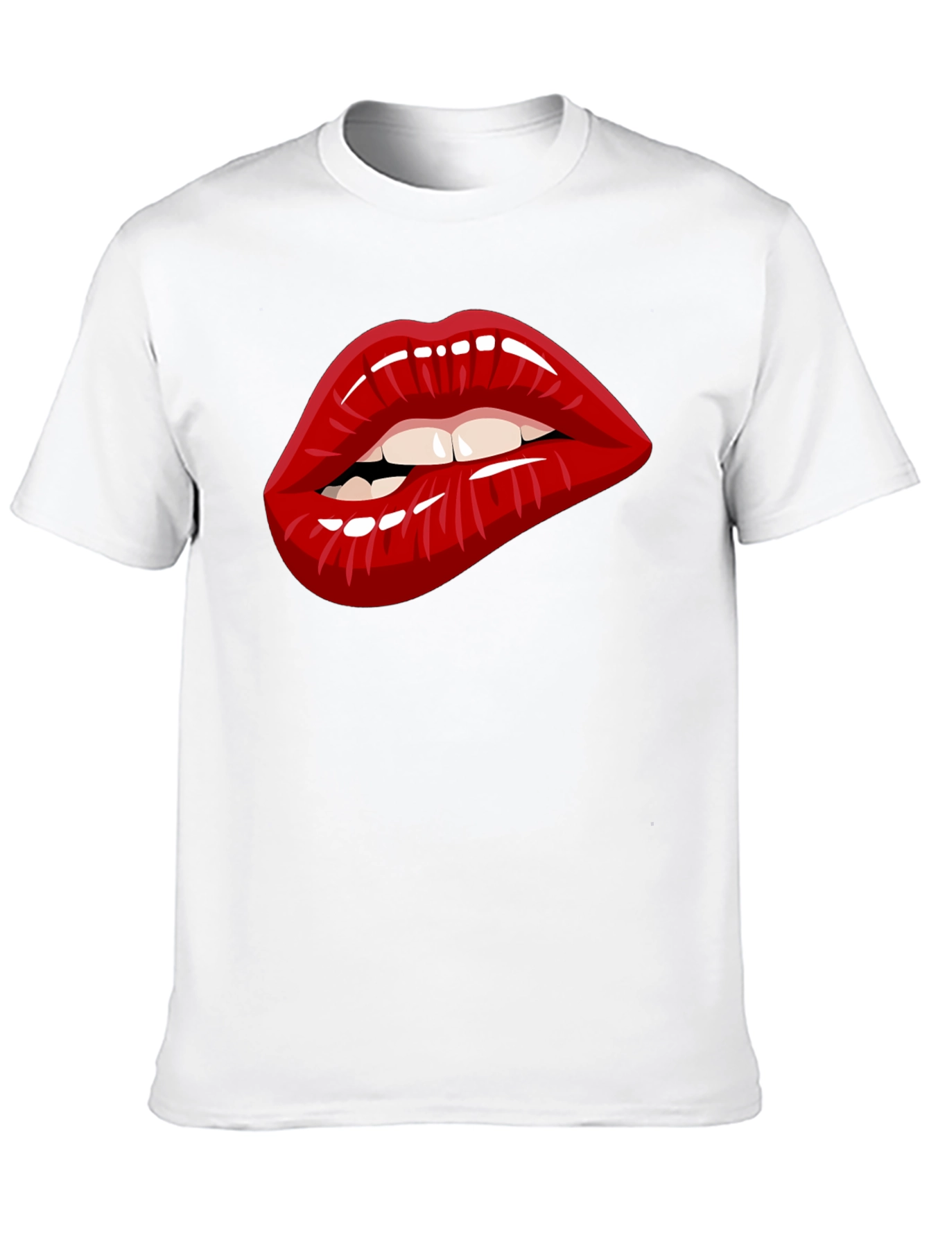 Black Bold Lip Graphic Tee - Unisex Cotton Blend view 10