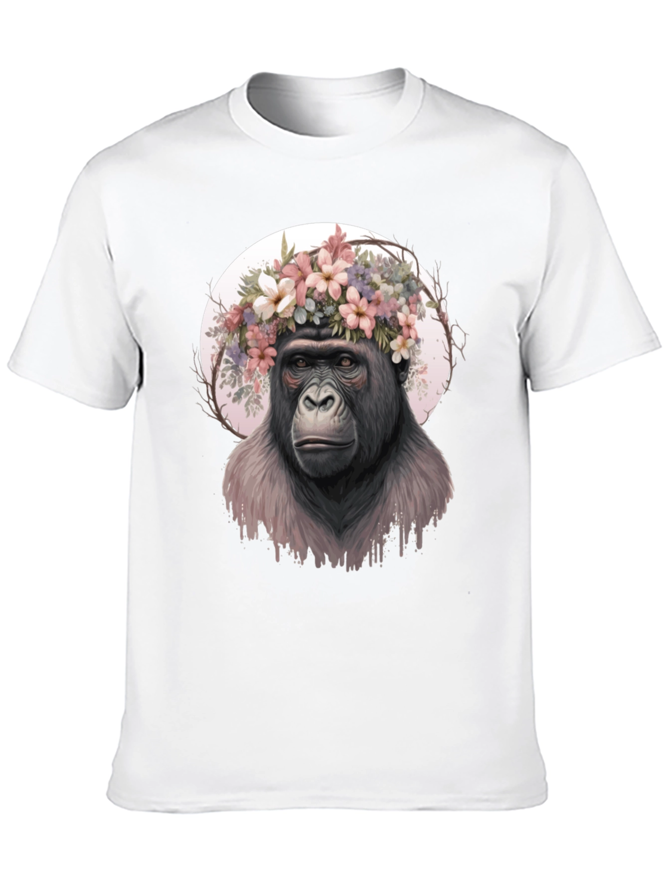 Black Gorilla Flower Crown Graphic Tee view 10