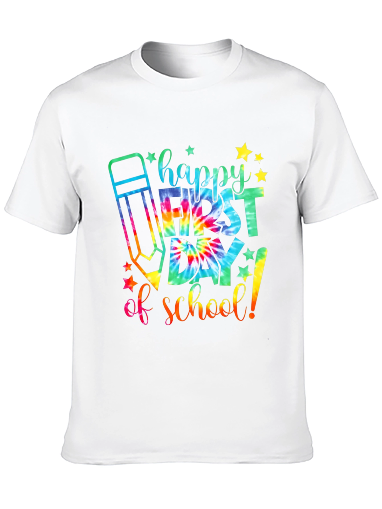 Black Happy First Day of School Tie Dye T-Shirt view 10