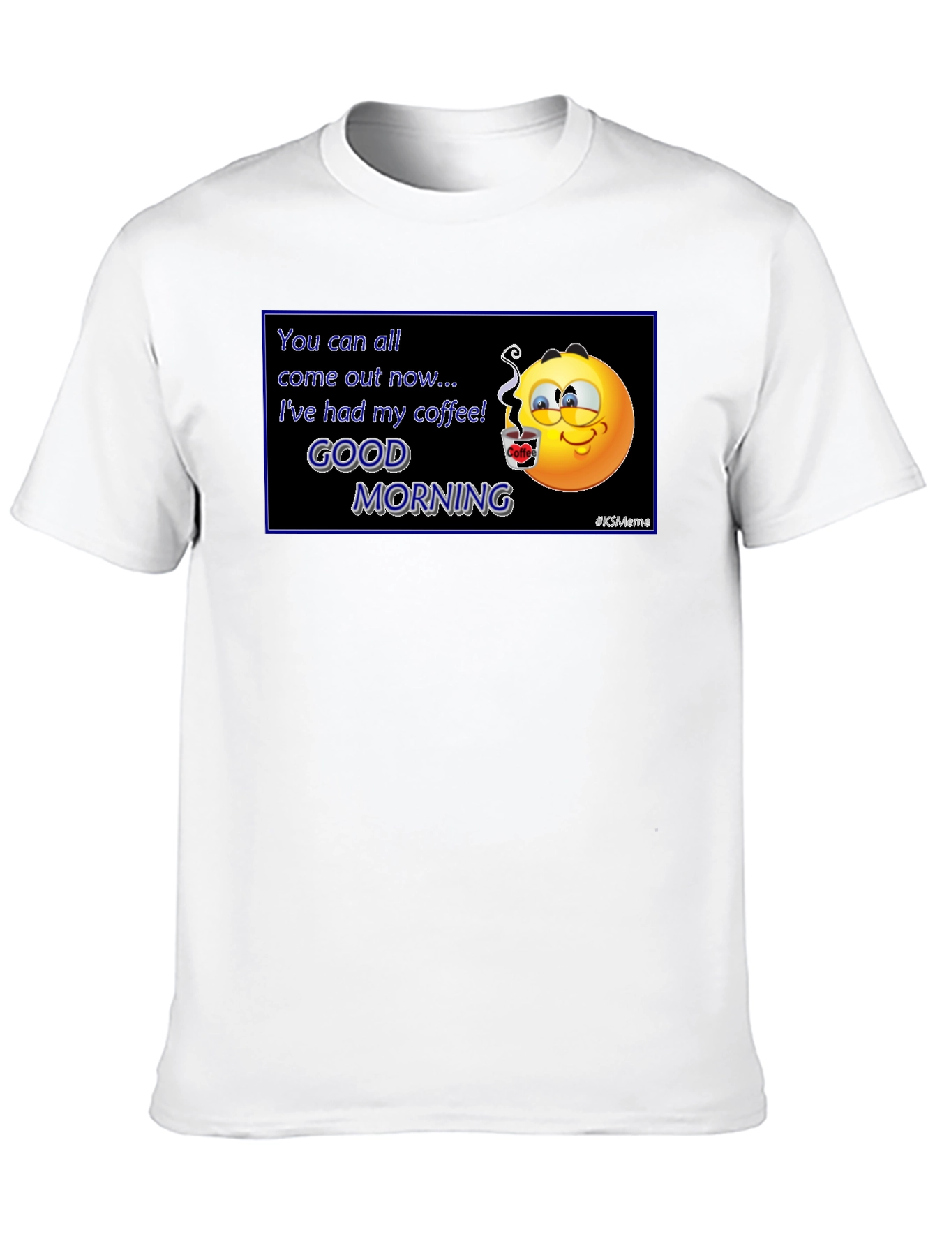 Black Funny Coffee Emoji T-Shirt - Good Morning Meme Tee view 10